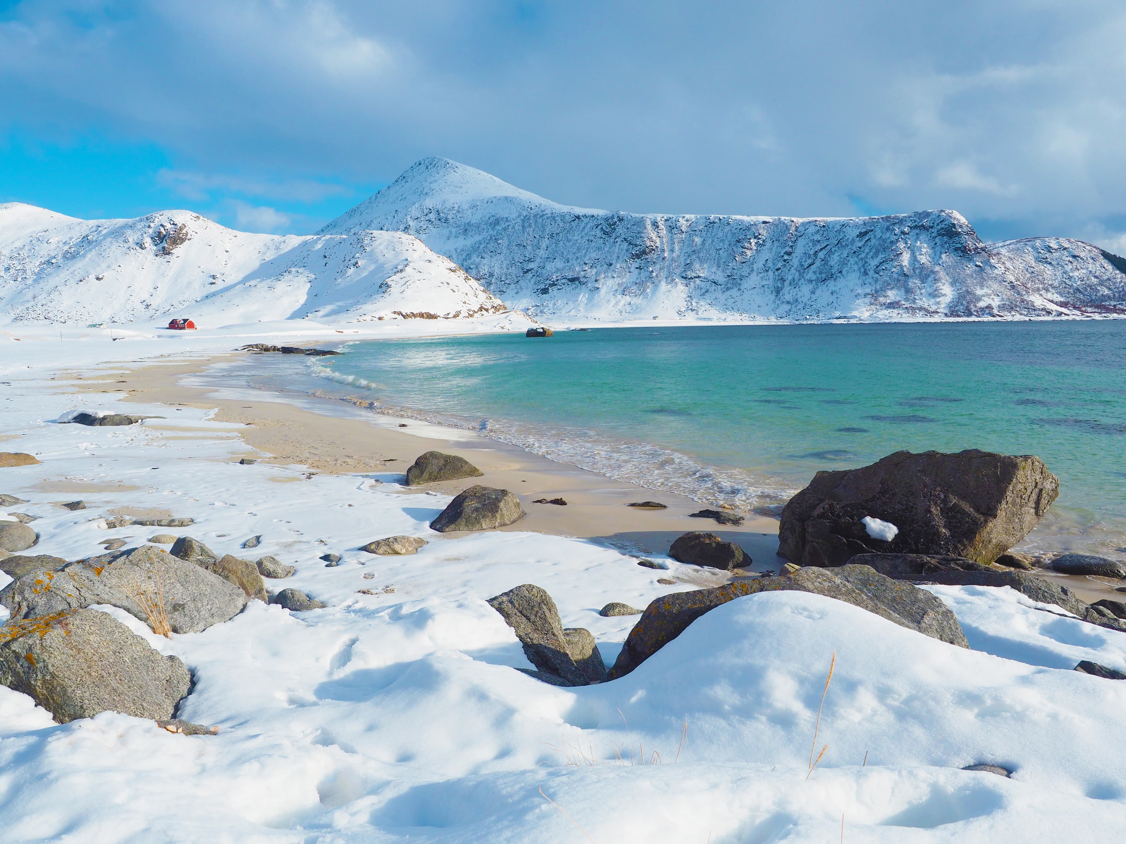 Lofoten - Haukland Beach im Winter