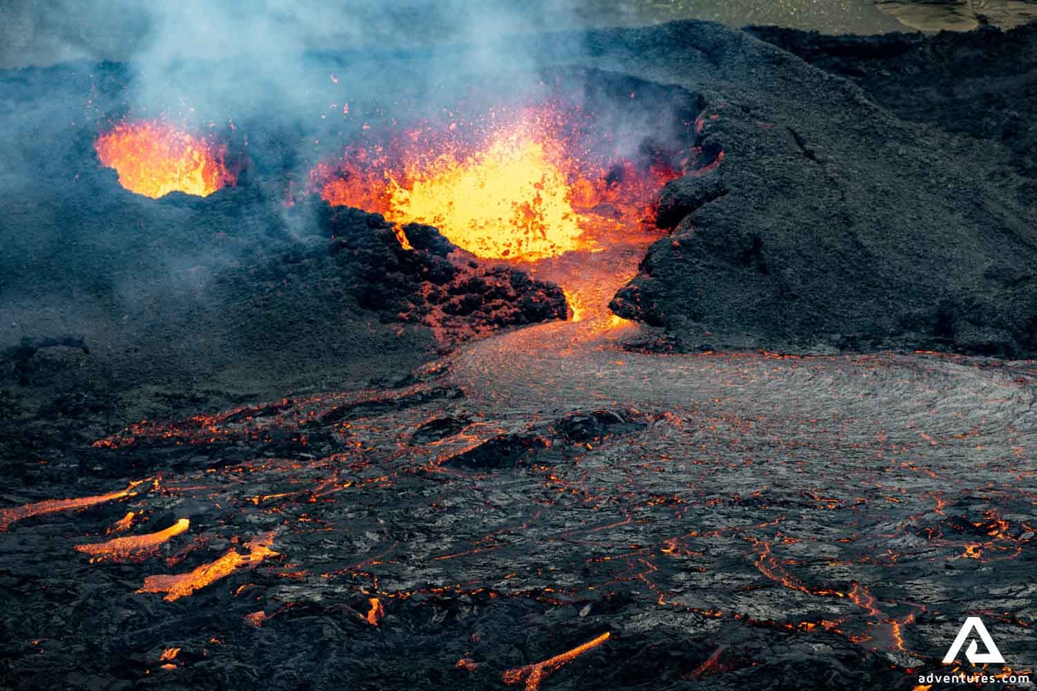 Erupting volcano