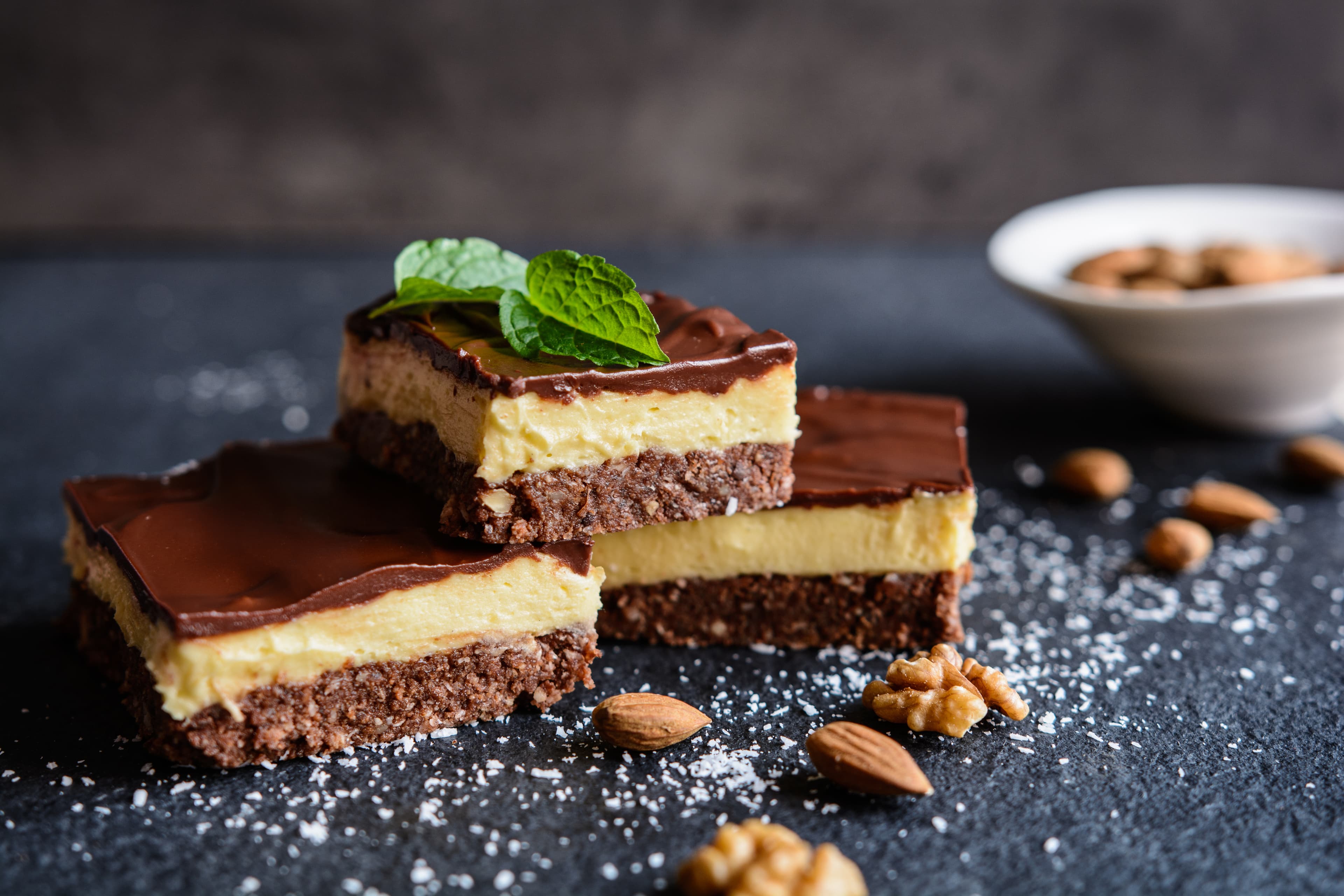 Traditional Canadian Nanaimo bars