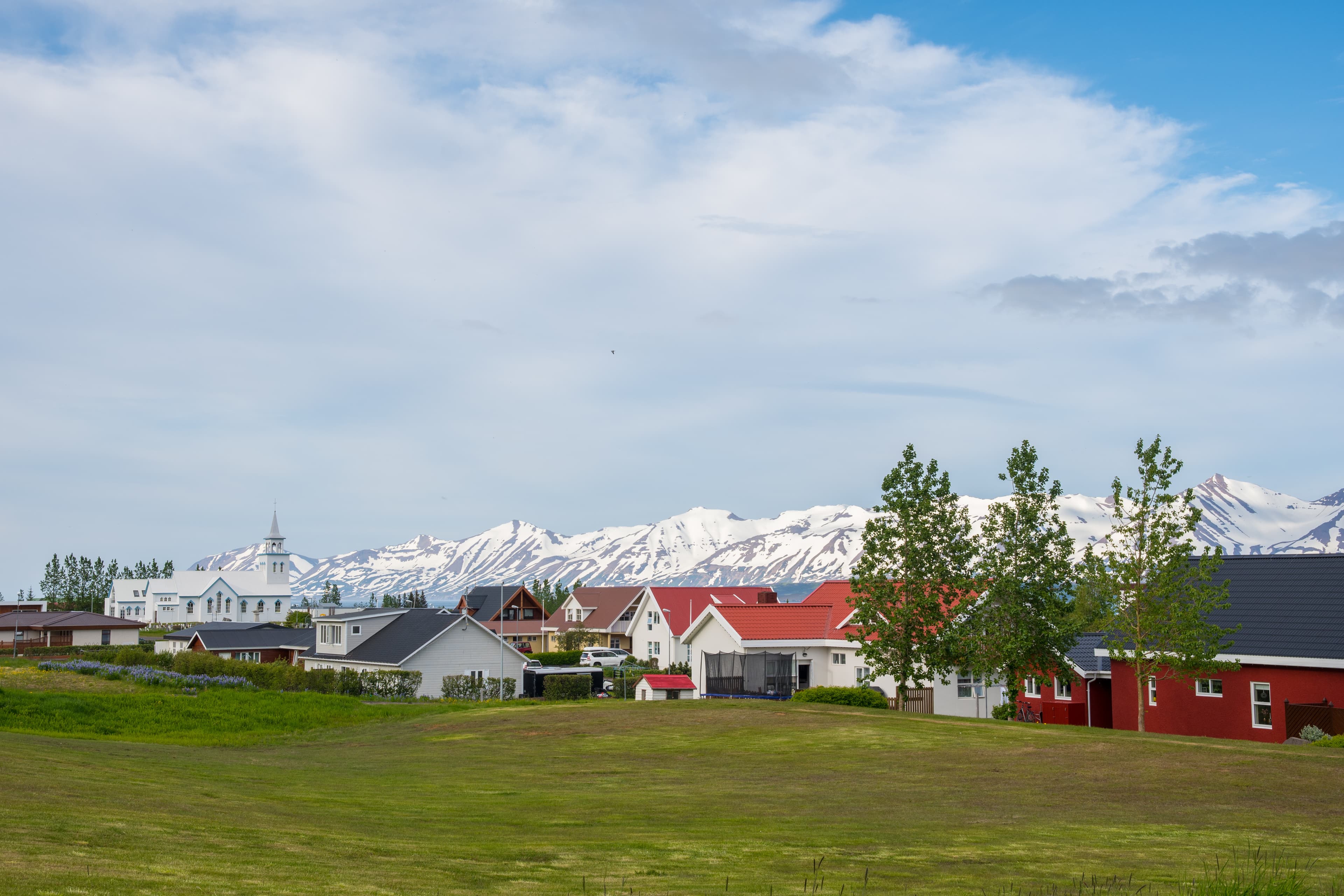 Town of Dalvik in North Iceland