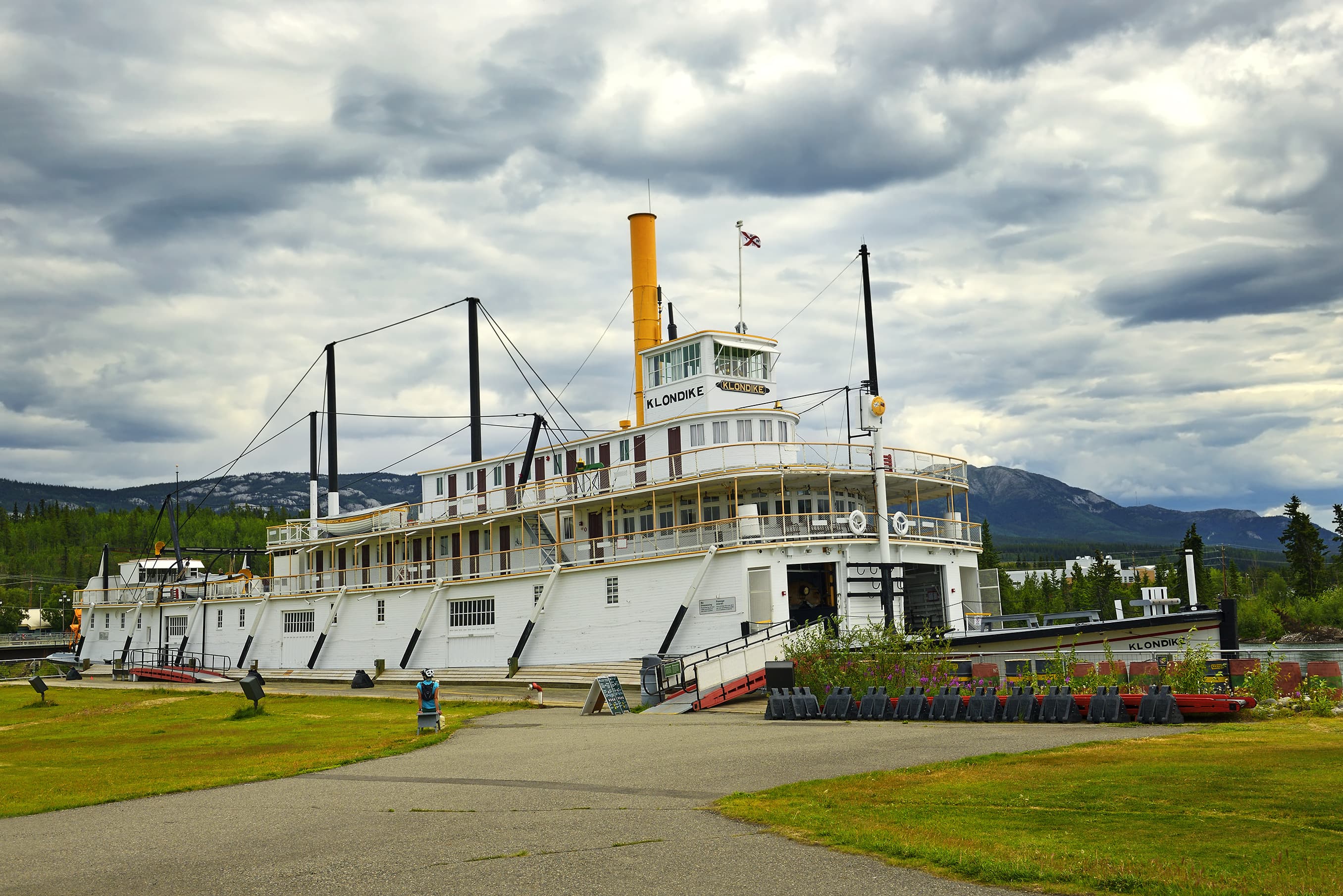 Boat by shore in Whitehorse