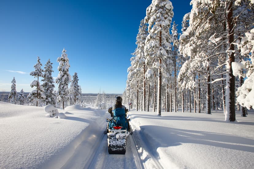 Traveling Lapland with snowmobile