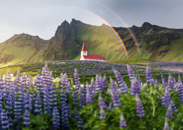 Church in the Vik town, Iceland