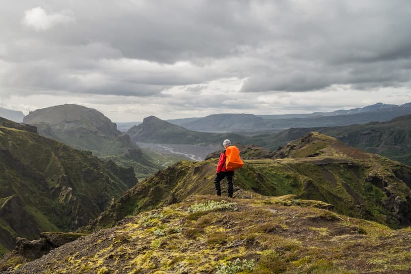 Scenic Fimmvorduhals hike in Iceland