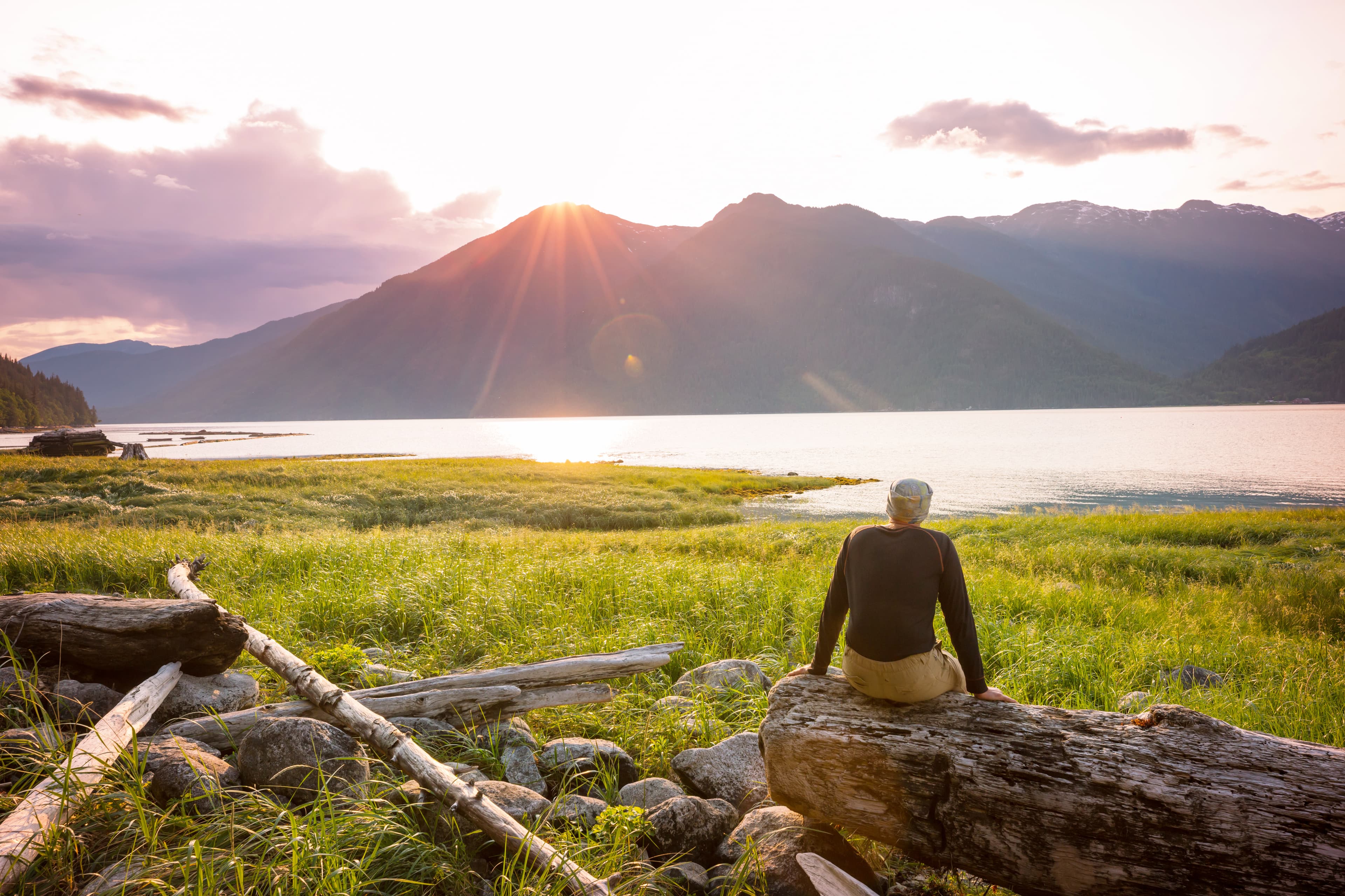 Tourist on Canadian coast