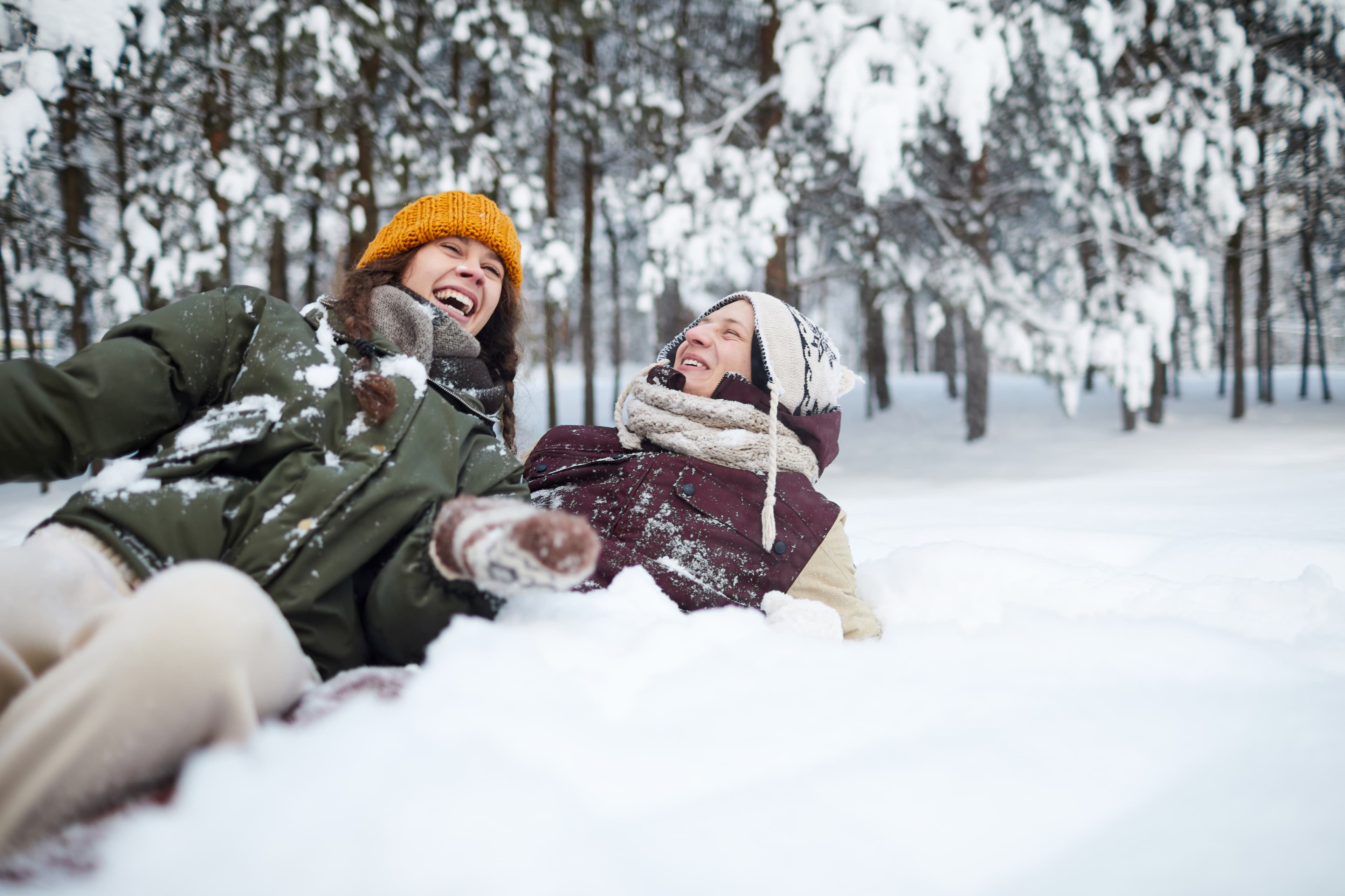 Couple Playing in Snow