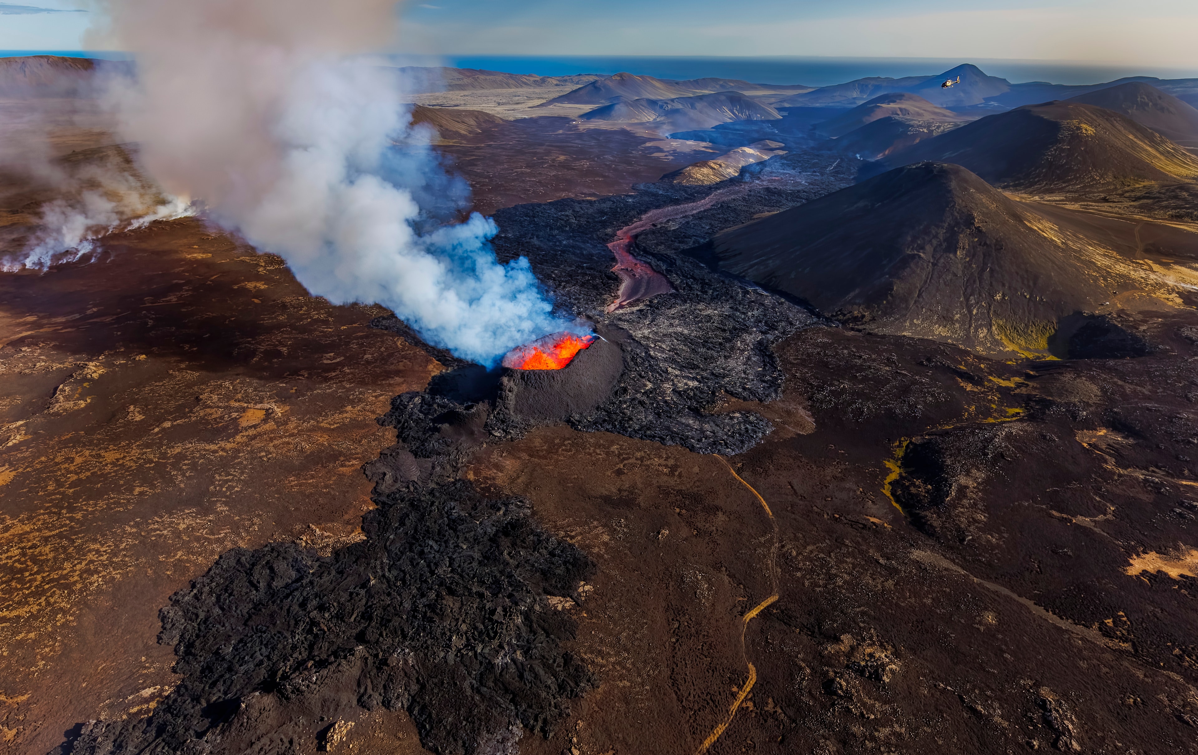 Volcano-eruption-from-above