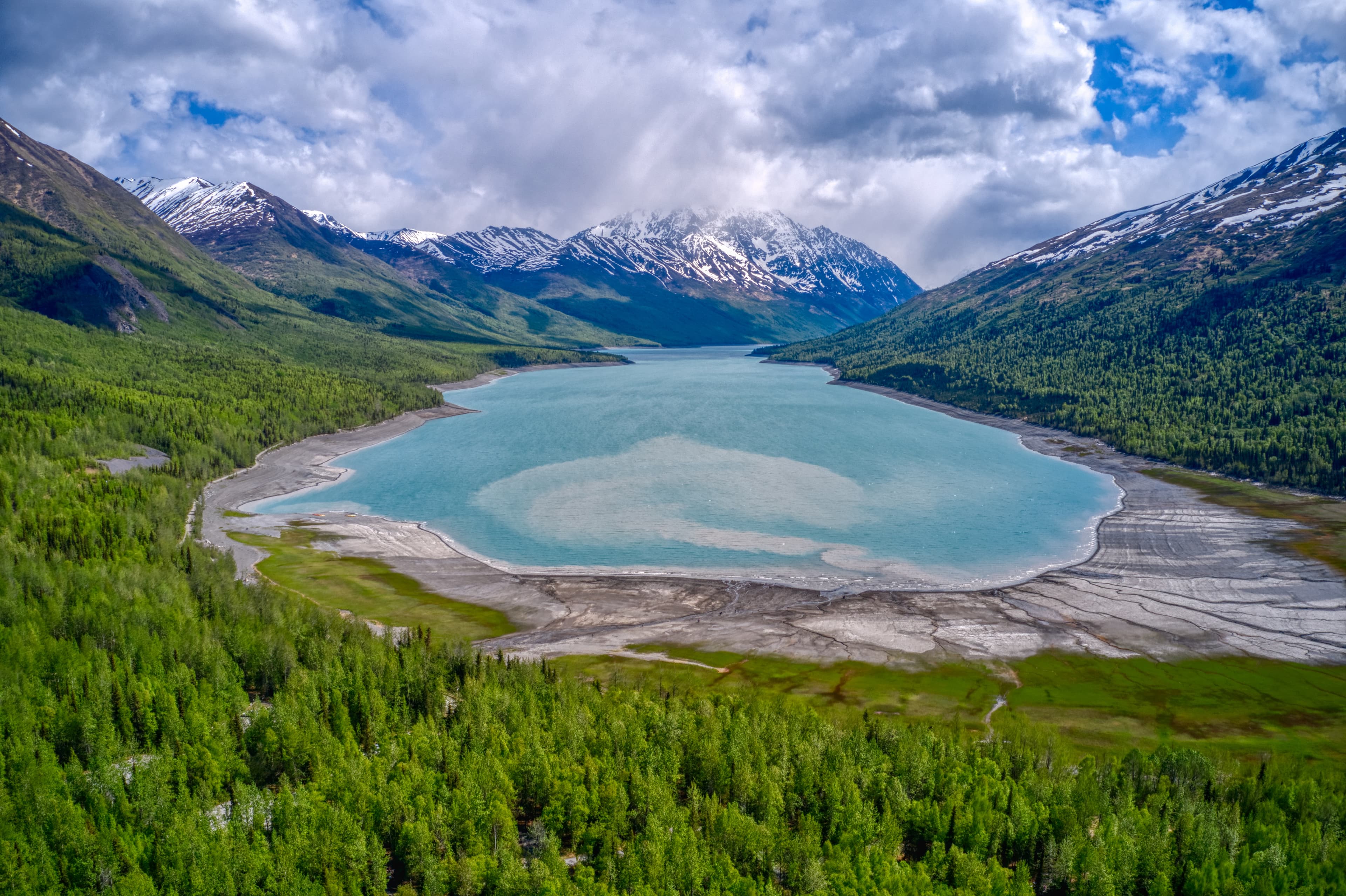 Aerial View of Lake Eklutna in Chucach State Park Aerial View of Lake Eklutna in Chucach State Park