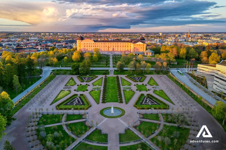 aerial-view-of-uppsala-castle-and-botanical-garden-in-sweden
