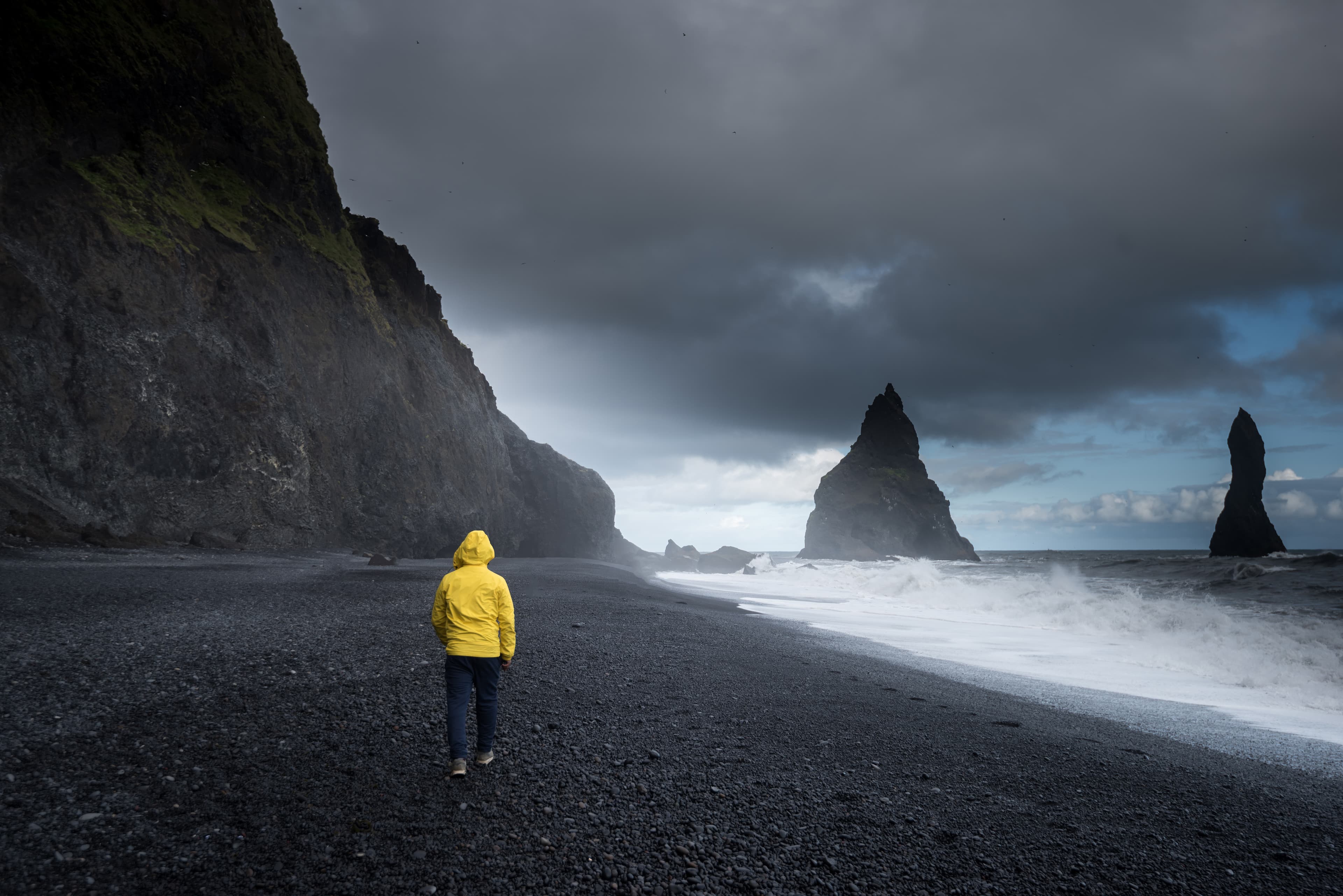 Reynisfjara Black Sand Beach in Vik, Iceland