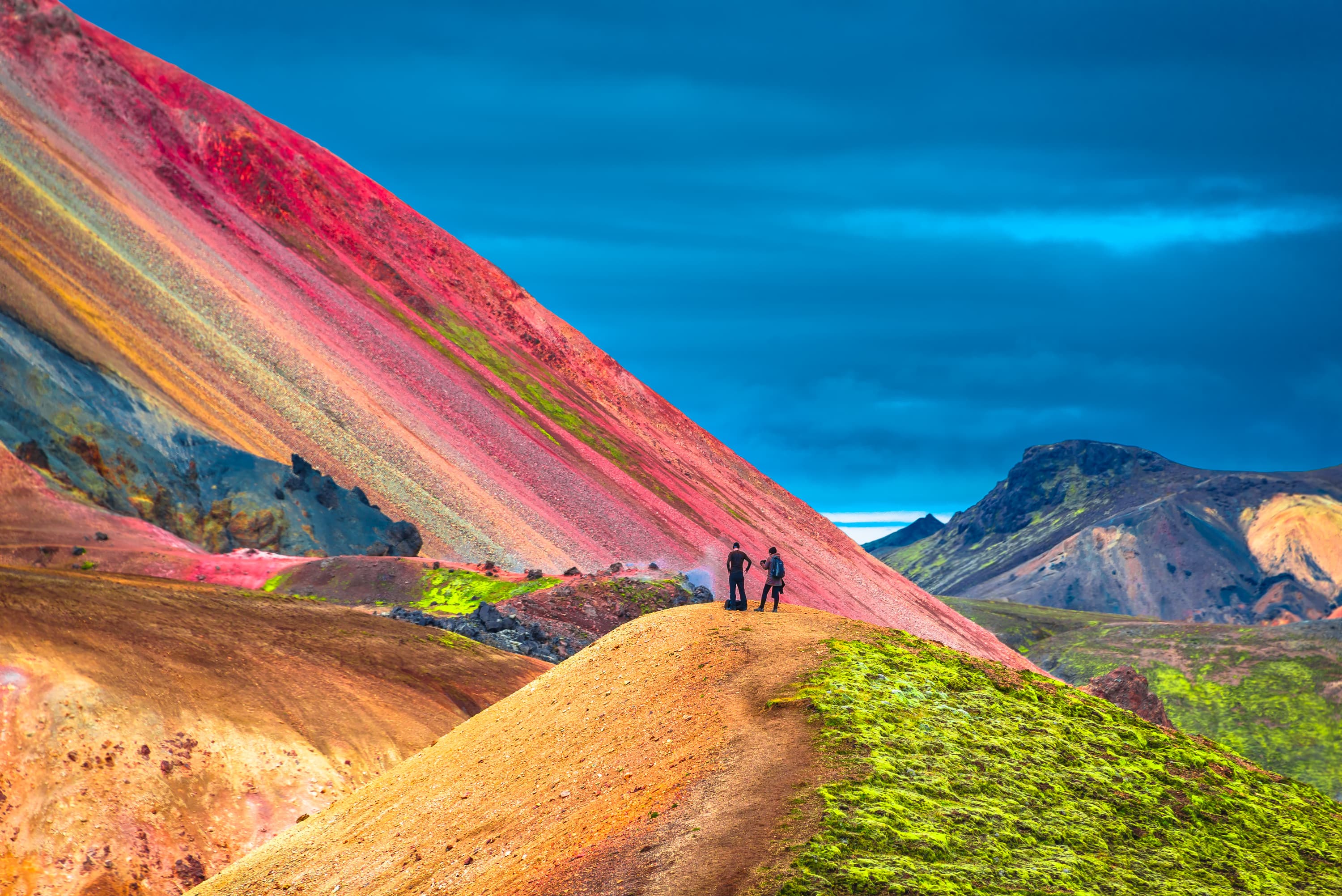 Beautiful colorful volcanic mountains Landmannalaugar in Iceland, summer time colorful-volcanic-mountains-landmannalaugar-iceland