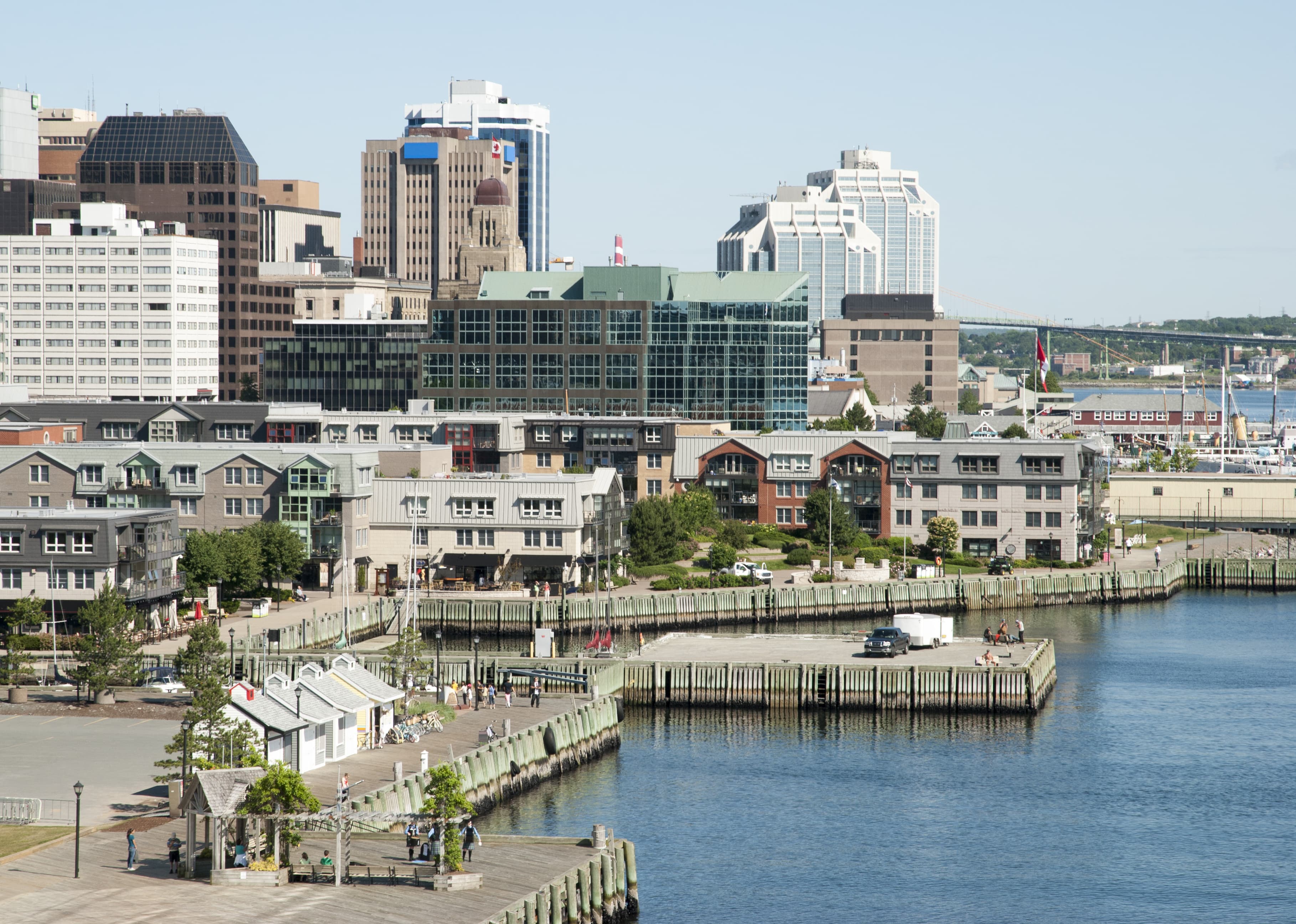 The view of Halifax city promenade with a downtown in a background (Nova Scotia, Canada). The Best of Halifax Tour with Peggy's Cove 2