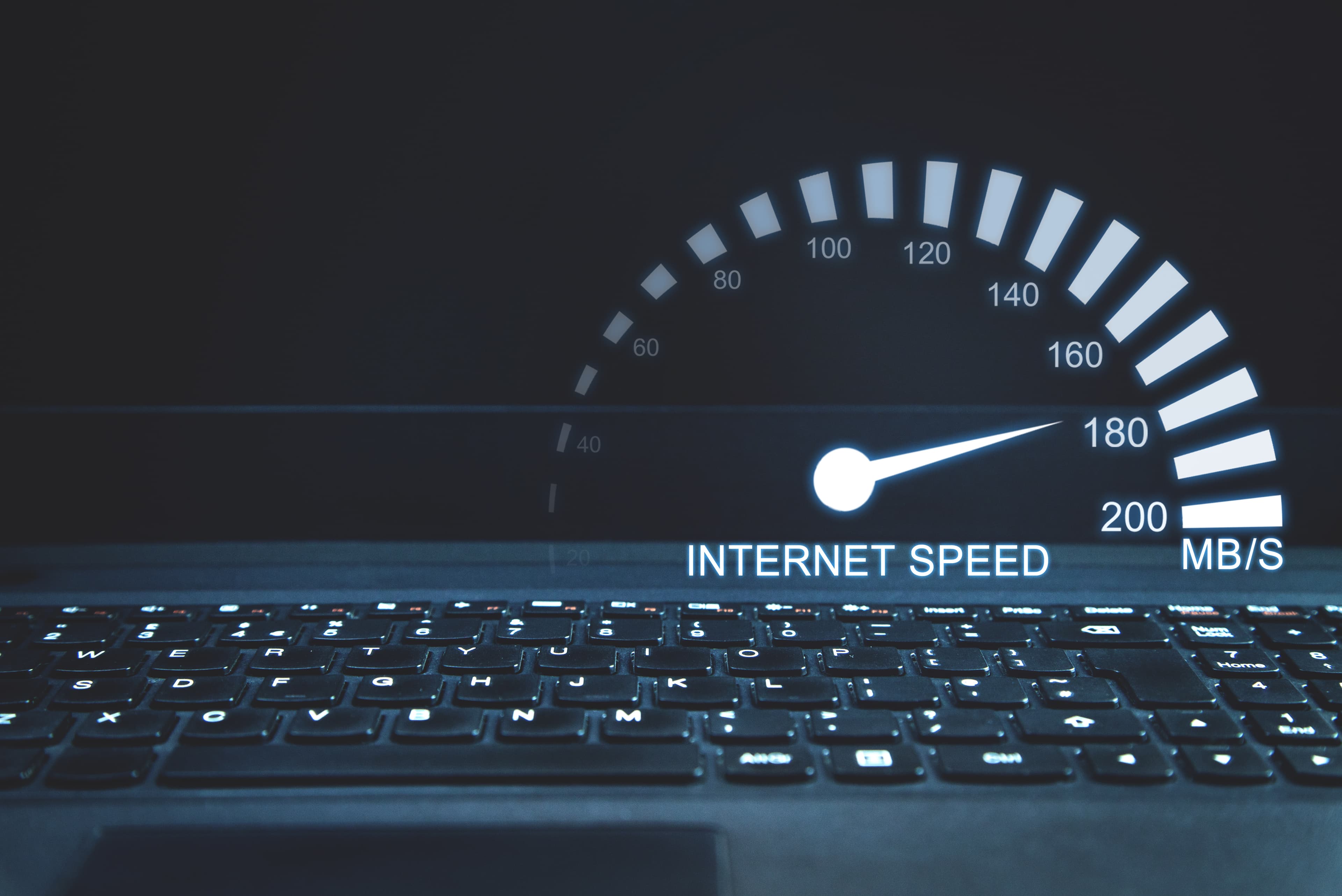 Internet speed measurement. Internet and technology concept Internet speed measurement. Internet and technology concept