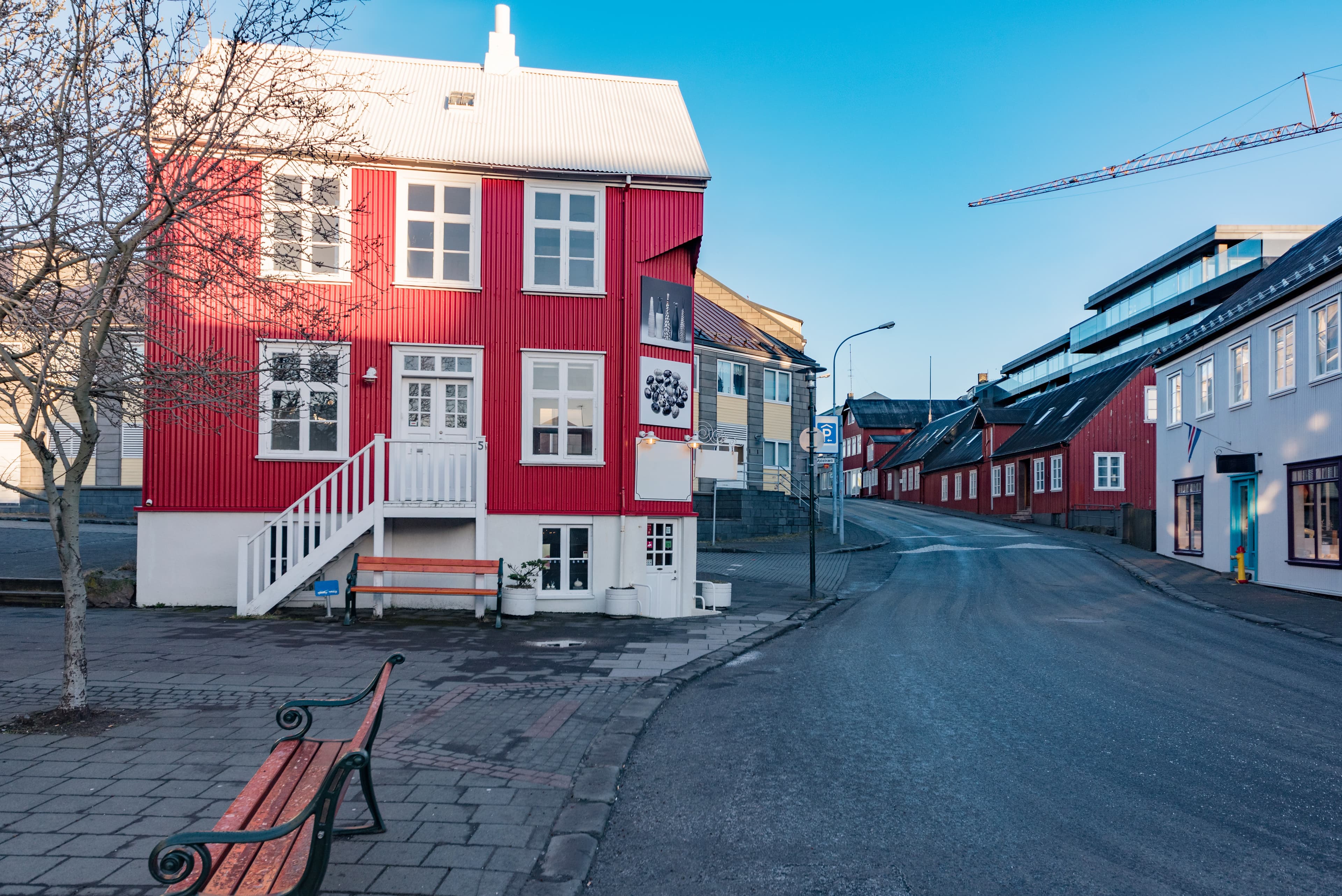 old houses in historical city of Reykjavik, Iceland