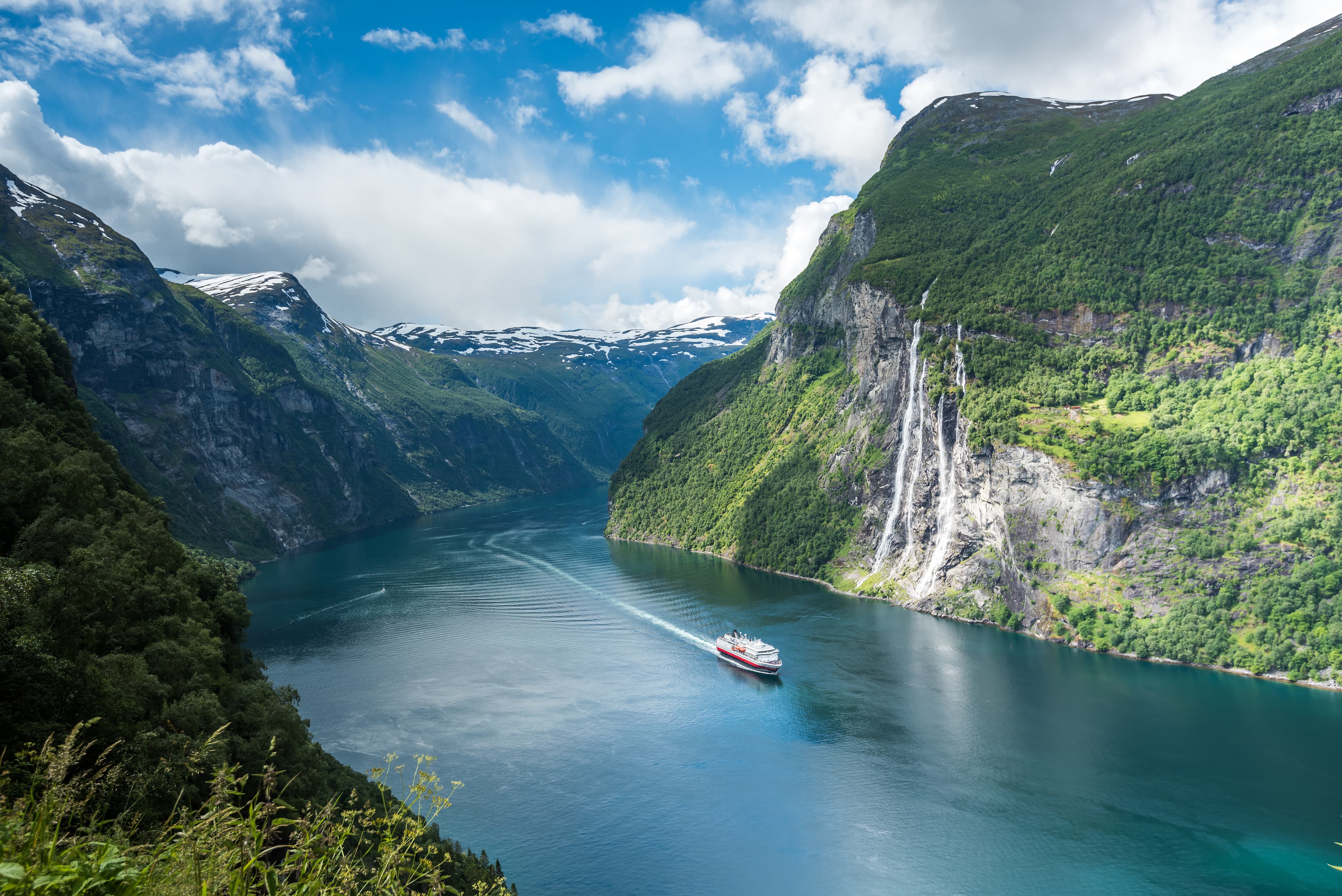 Beautiful views in Geiranger, Geirangerfjord, Norway