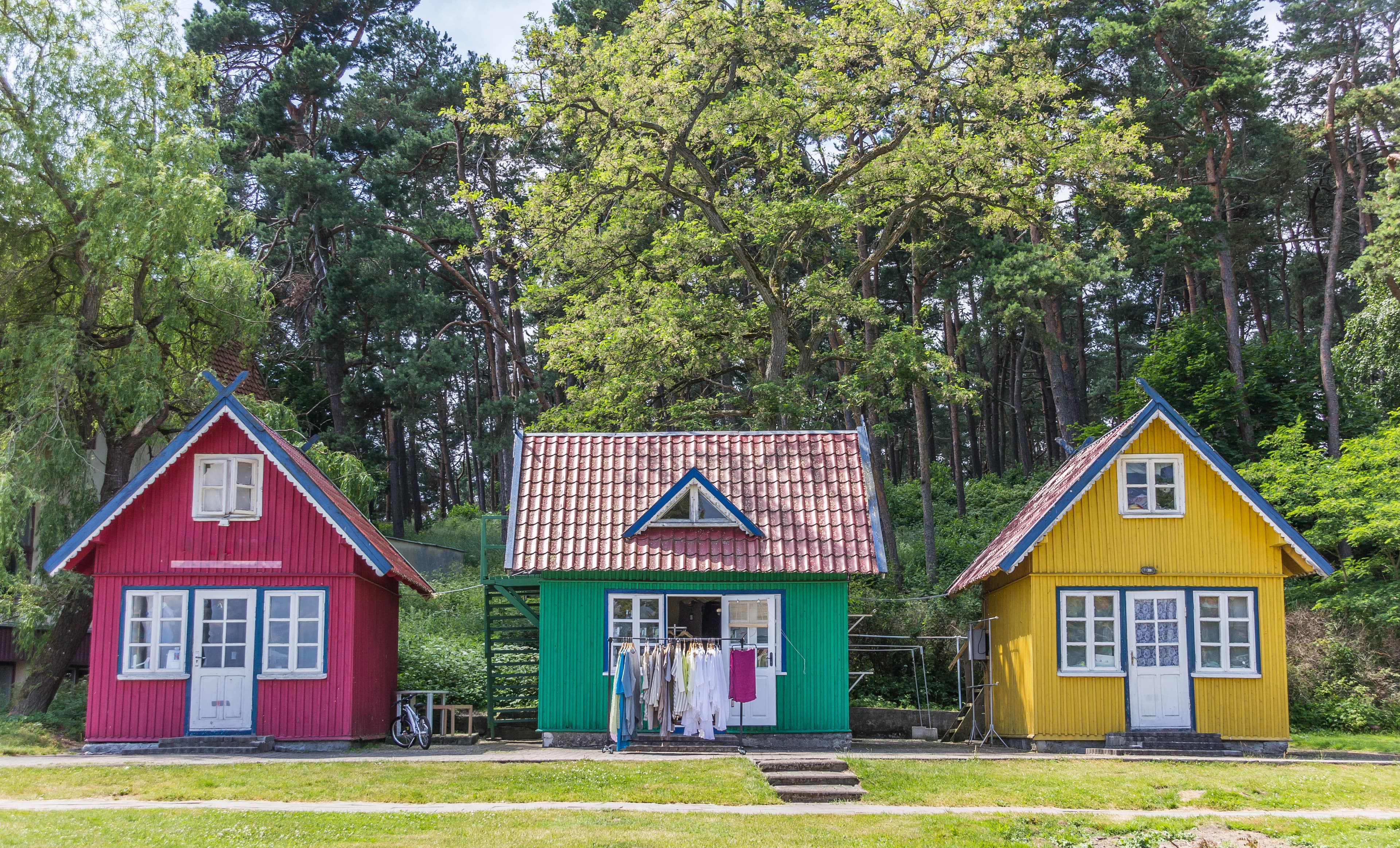 Traditional wooden houses on the peninsula of Curonian Spit, Lithuania Traditional wooden houses on Curonian Spit