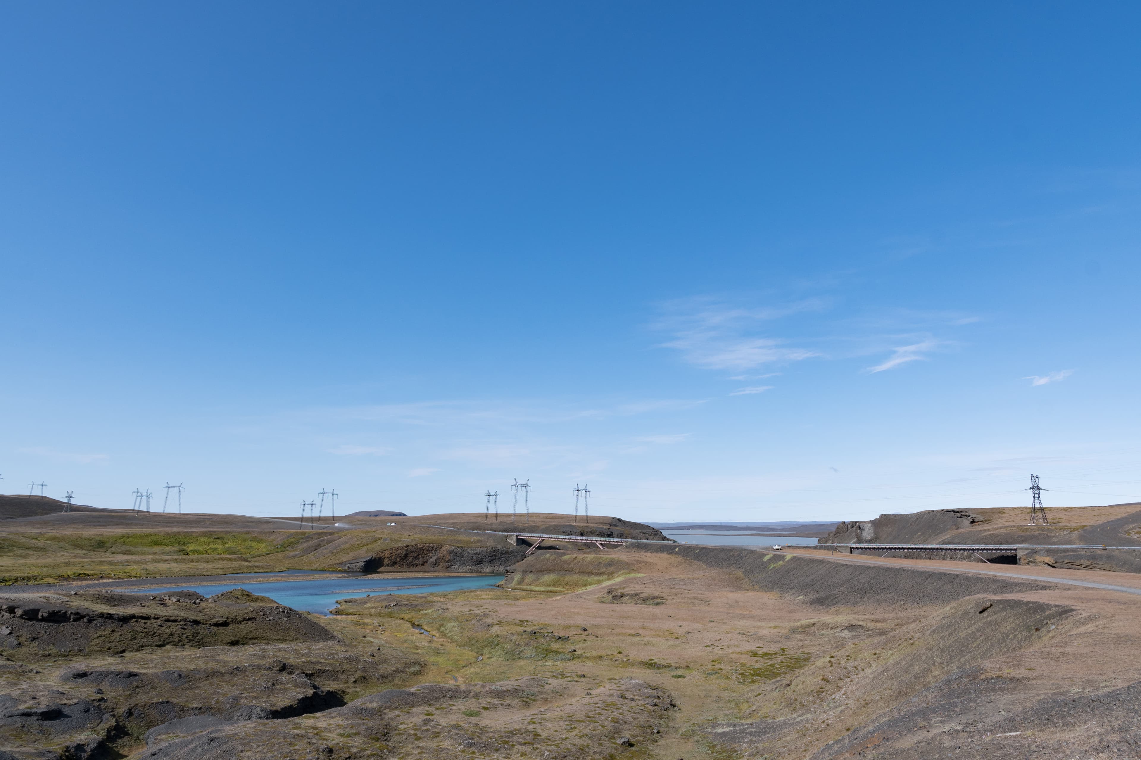 View from Sigalda power plant in Iceland on a summer day View from Sigalda power plant in Iceland