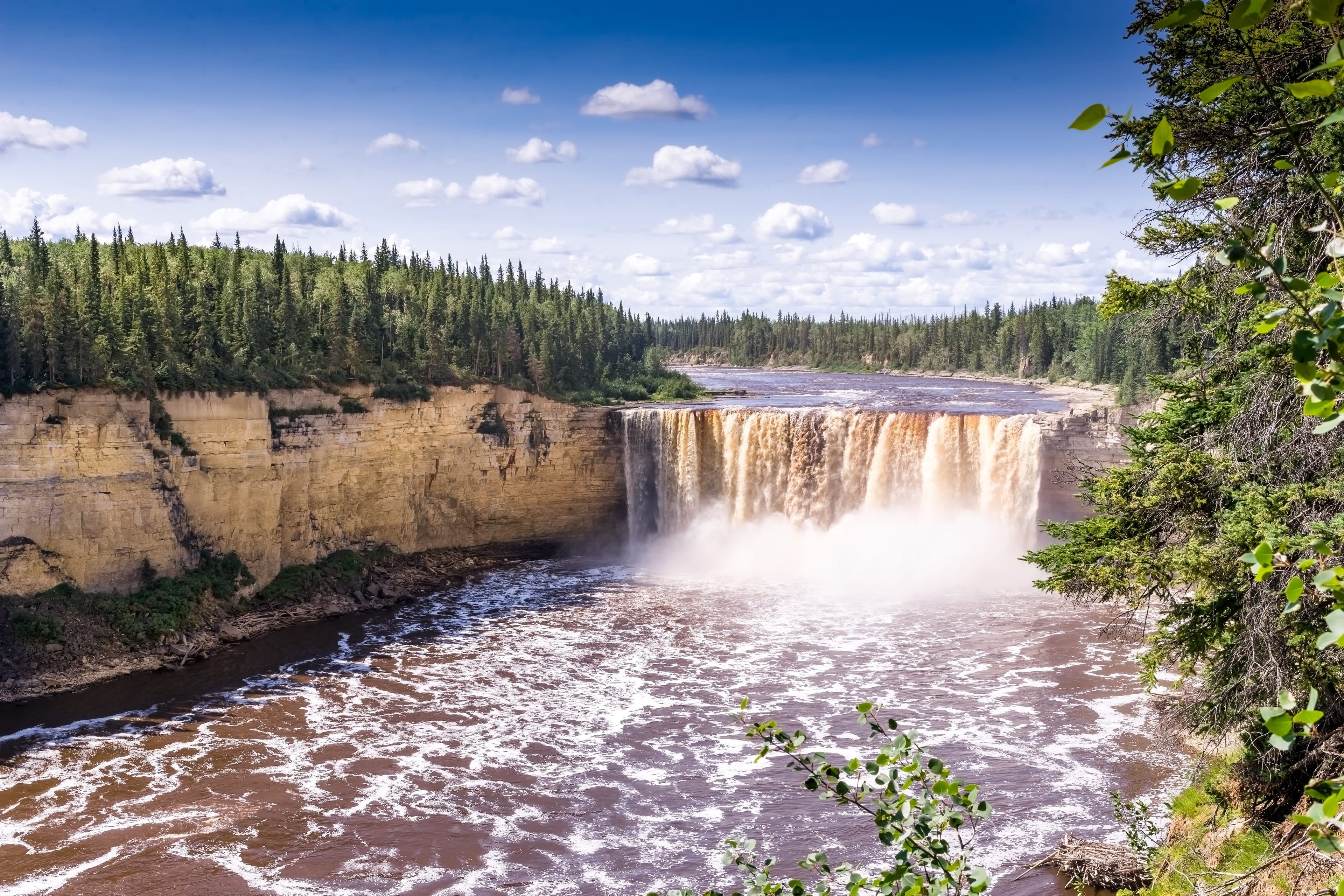 Alexandra Falls tumble 32 meters over the Hay River Northwest Territories Region 09