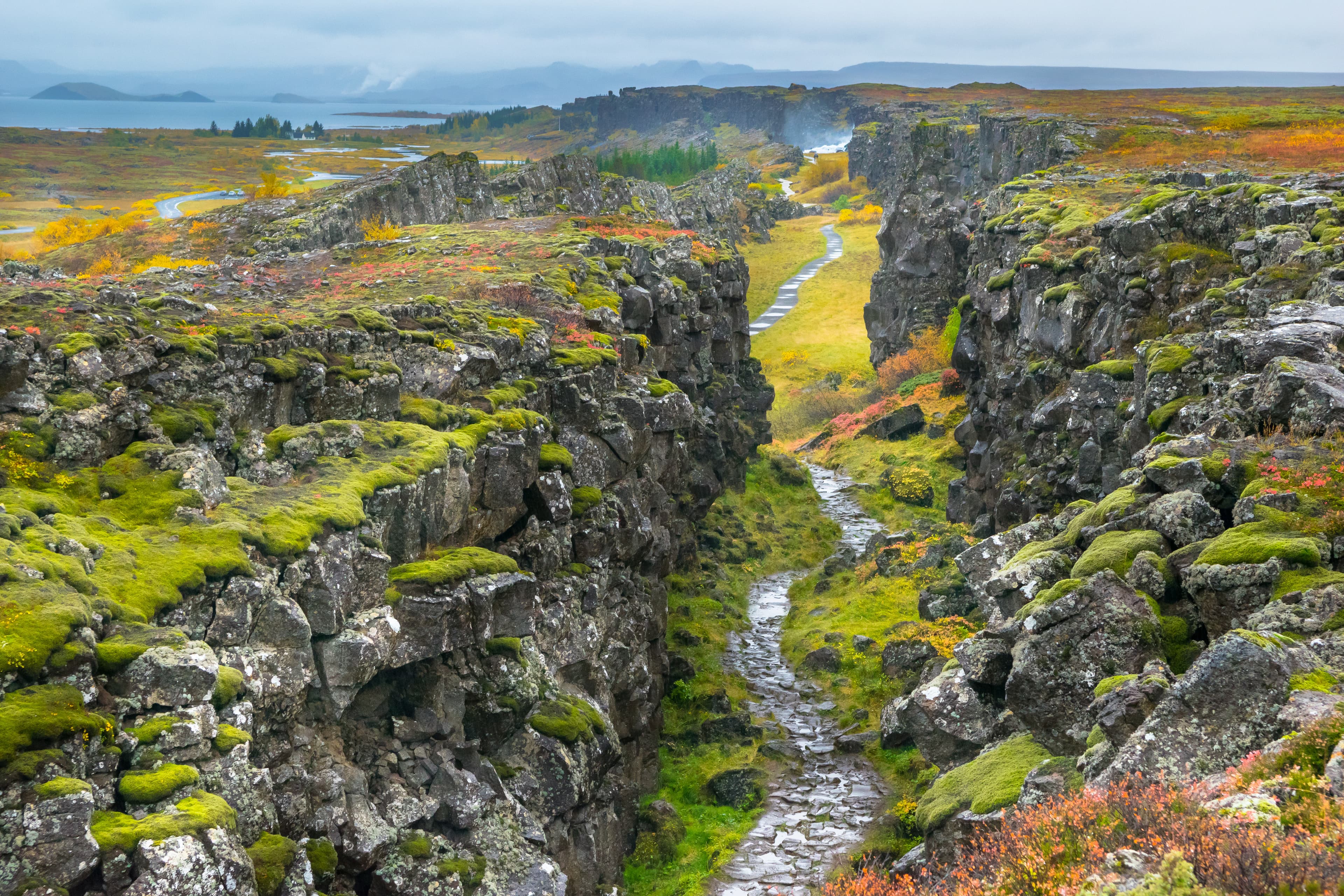 The Eurasian and North American tectonic plates -                Thingvellir National Park - Iceland