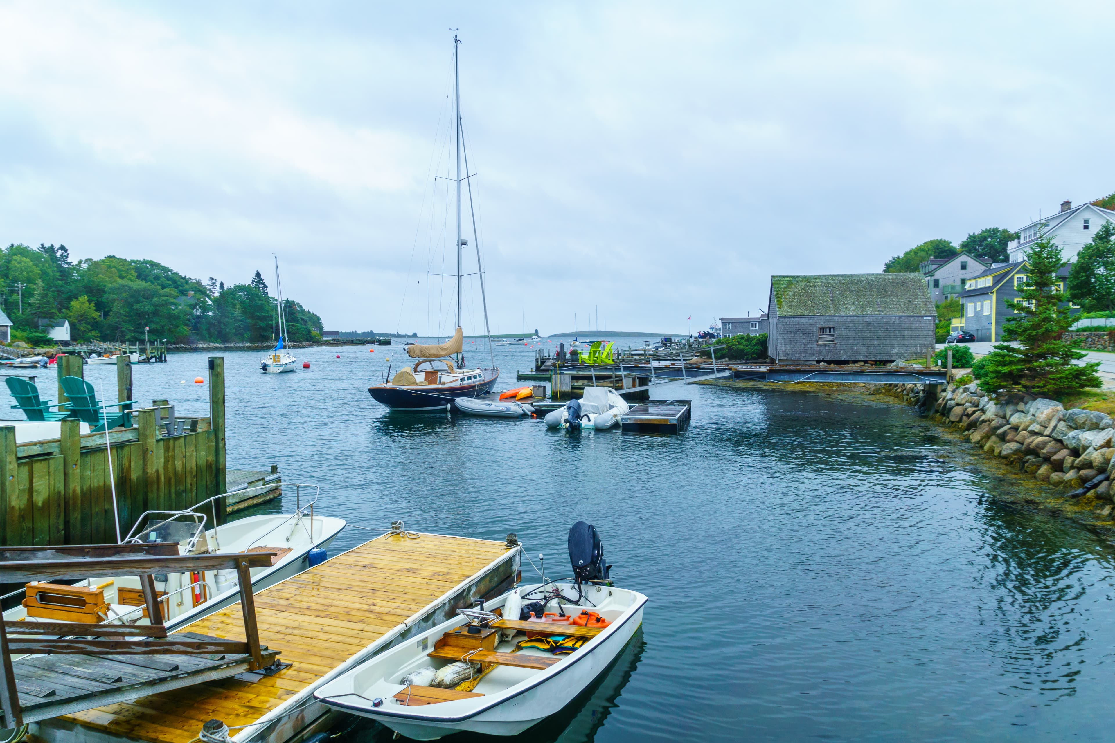 View of bay, boats and houses in Chester, Nova Scotia, Canada Nova Scotia Region 03