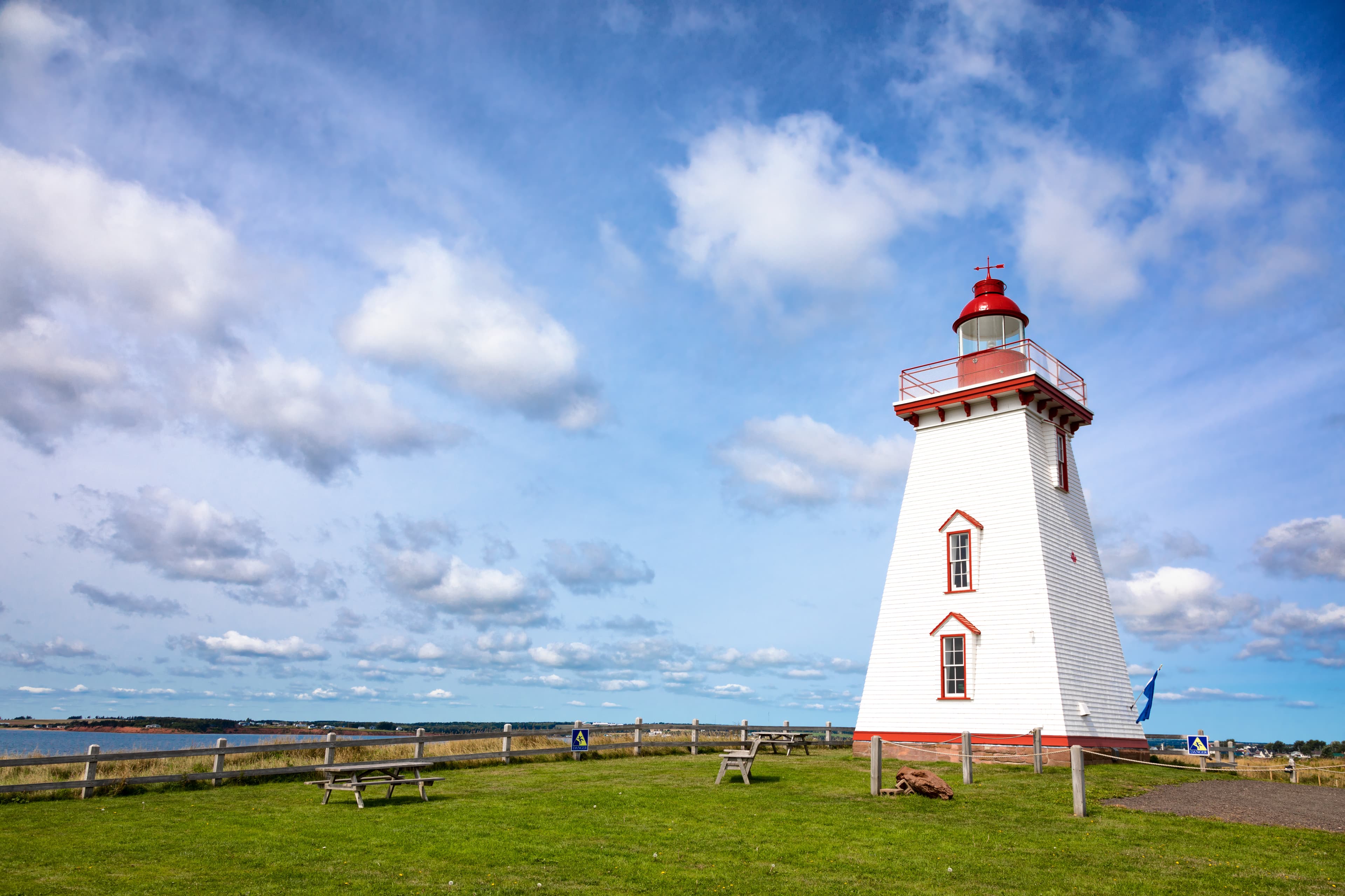 Souris Lighthouse on the Northumberland Strait, Prince Edward Island, Canada. Souris Lighthouse on Prince Edward Island