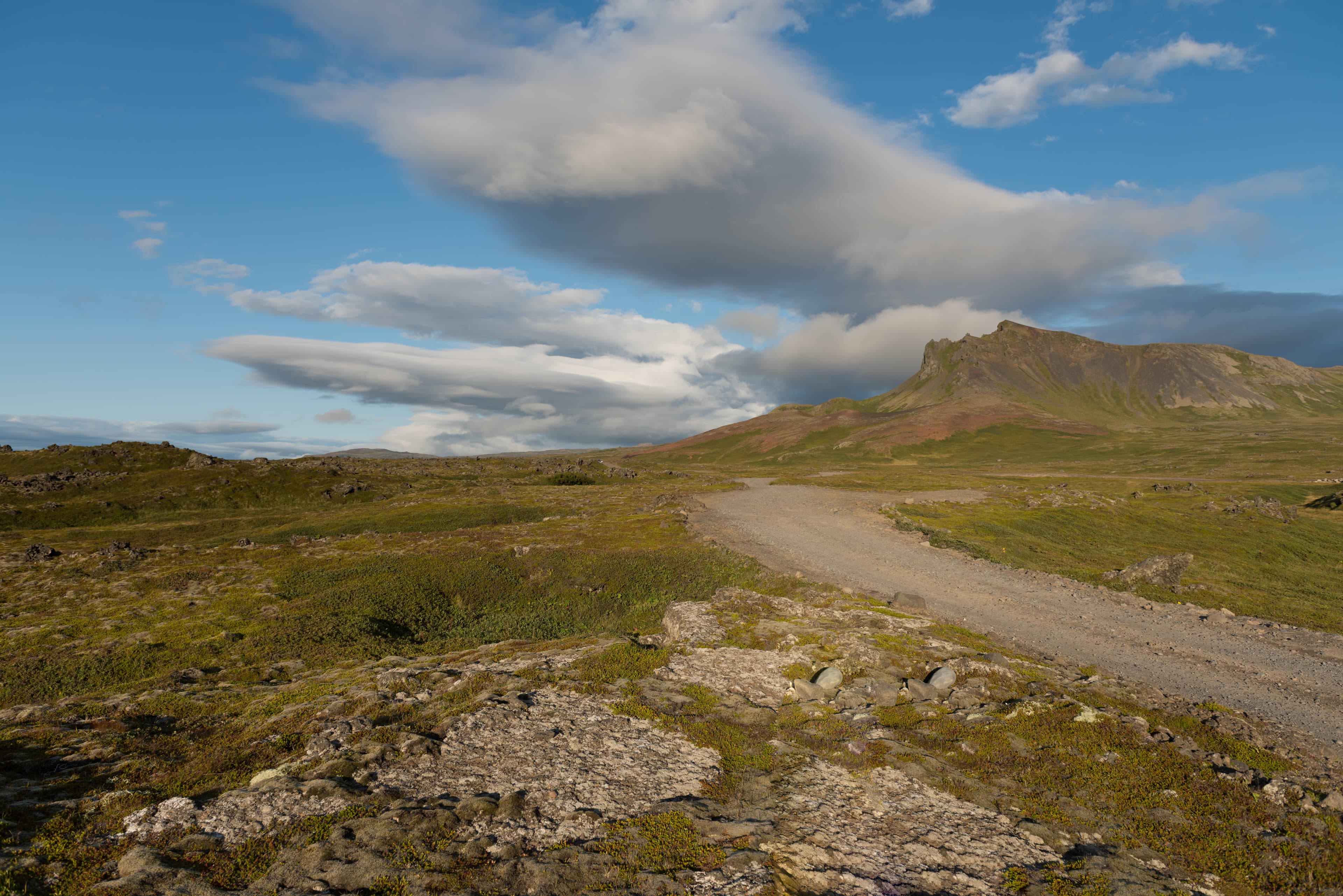 Gravel road in southern fjords, Iceland Gravel road in southern fjords, Iceland