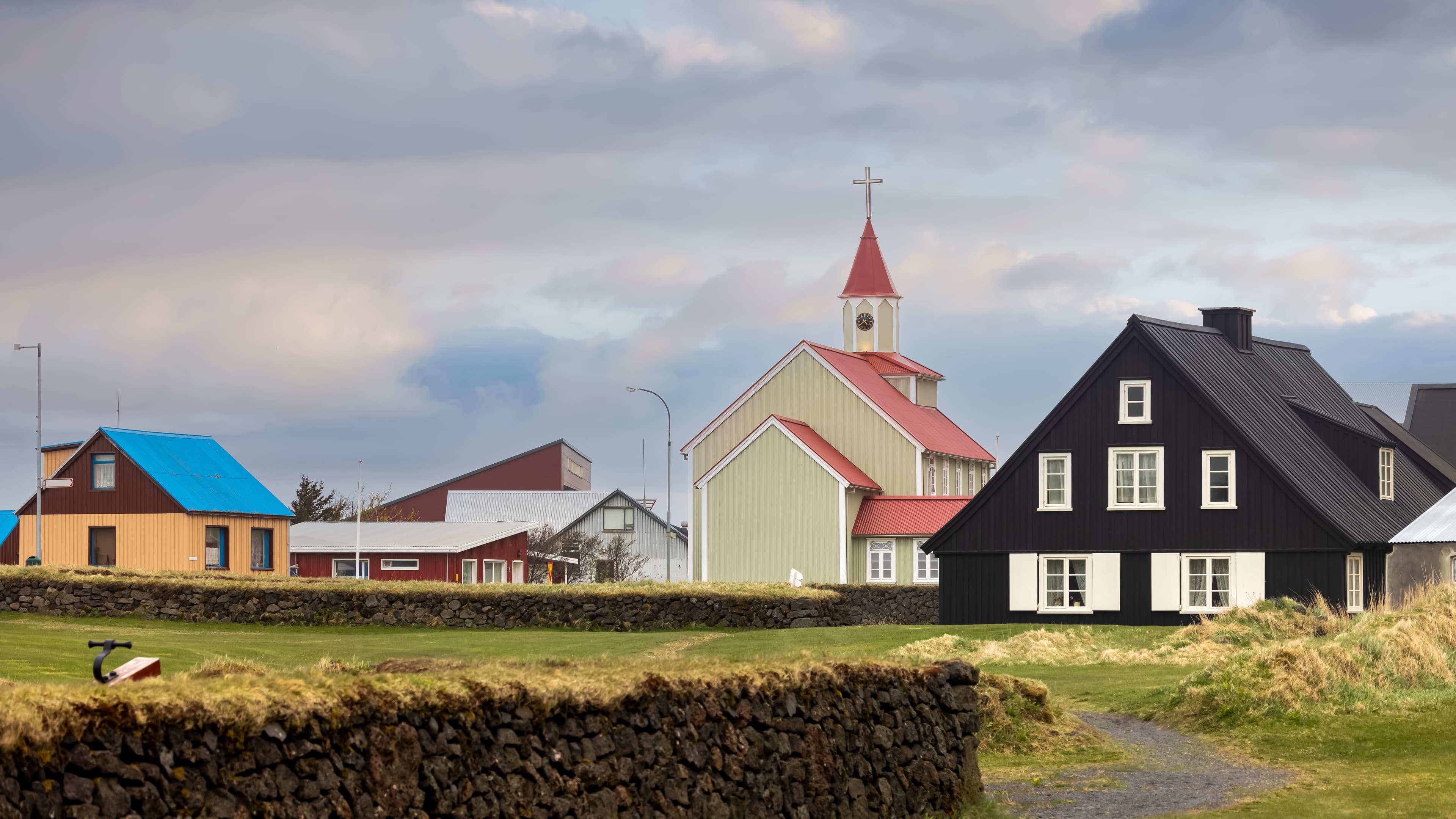 Historic church in Eyrarbakki, in southern Iceland Historic church in Eyrarbakki, in southern Iceland
