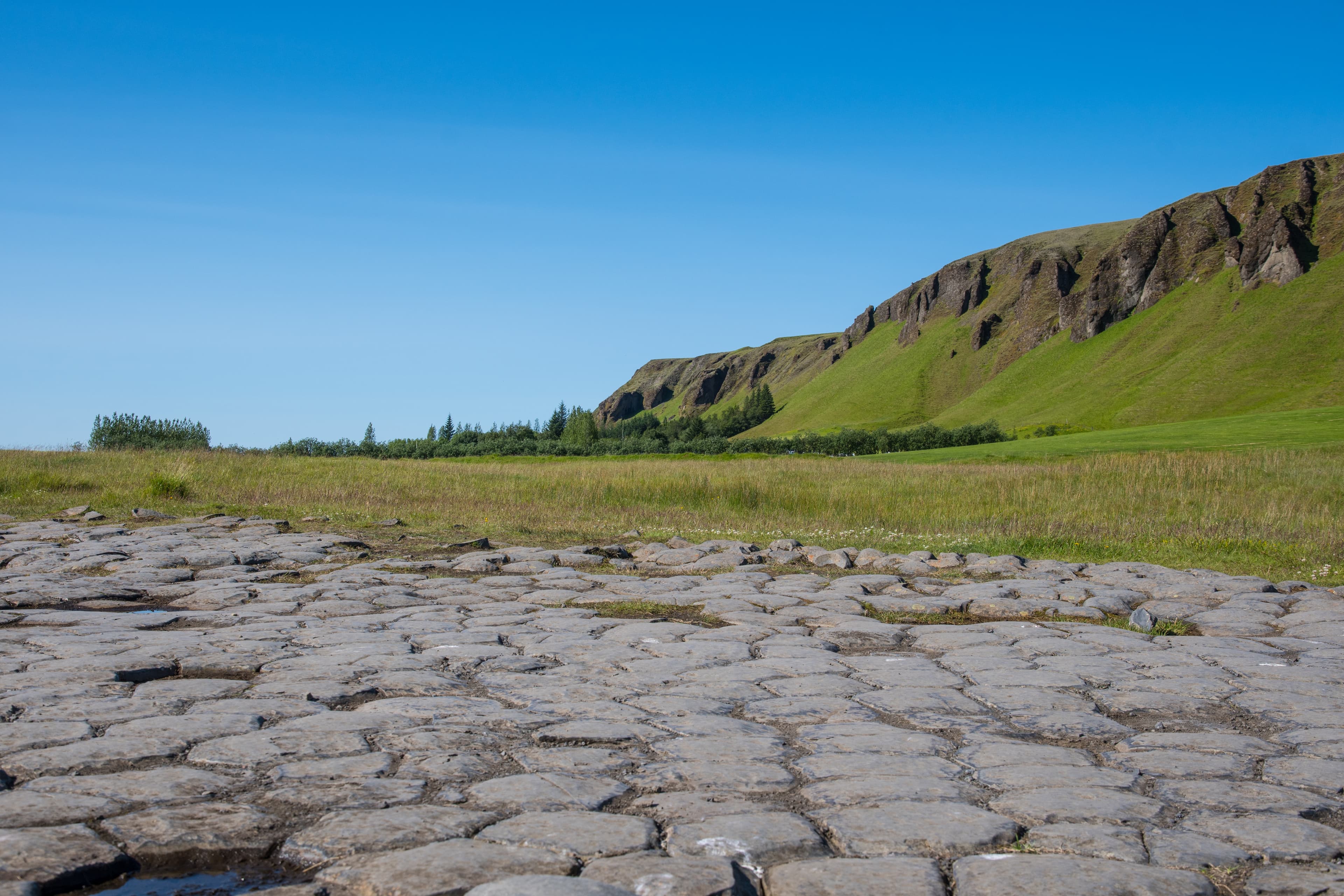 The basalt columns of Kirkjugólf in Kirkjubaejarklaustur Iceland, smoothed down and cemented with moss, were once mistaken for an old church floor rather than a work of nature The basalt columns of Kirkjugólf in Kirkjubaejarklaustur Iceland