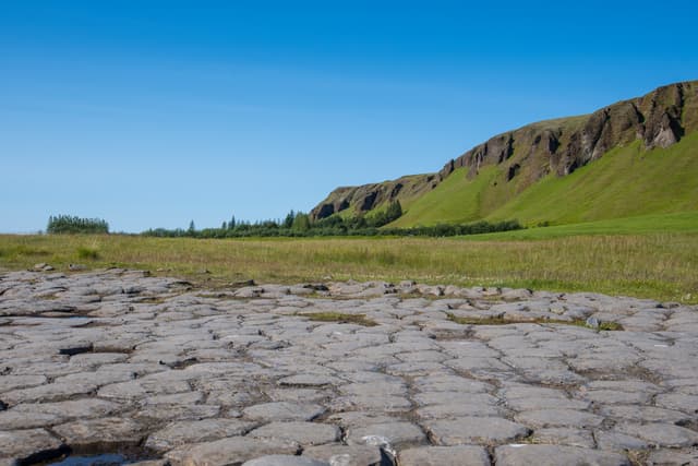 The basalt columns of Kirkjugólf in Kirkjubaejarklaustur Iceland, smoothed down and cemented with moss, were once mistaken for an old church floor rather than a work of nature The basalt columns of Kirkjugólf in Kirkjubaejarklaustur Iceland