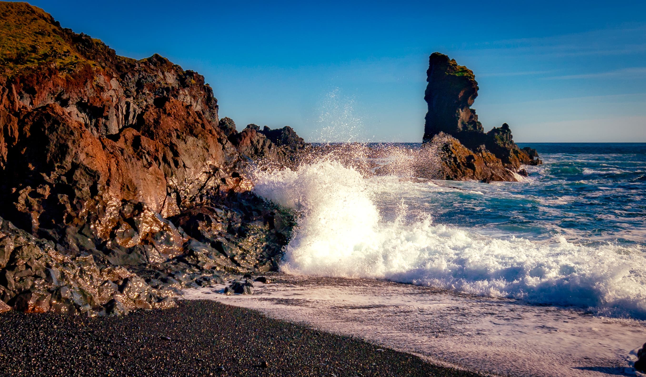 Djúpalónssandur is a sandy beach and bay on foot of Snæfellsjökull in Iceland