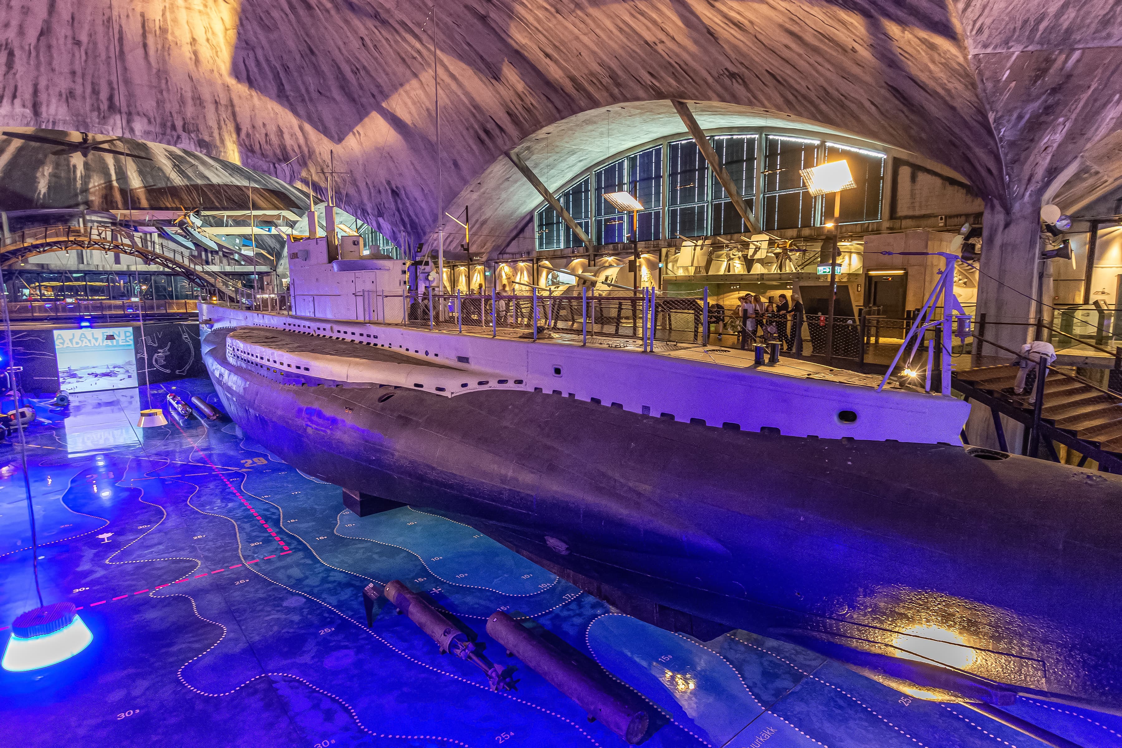 Estonian Maritime Museum at Seaplane Harbour Lennusadam. View of Submarine-Lembit - World War II Kalev class submarine, 1936