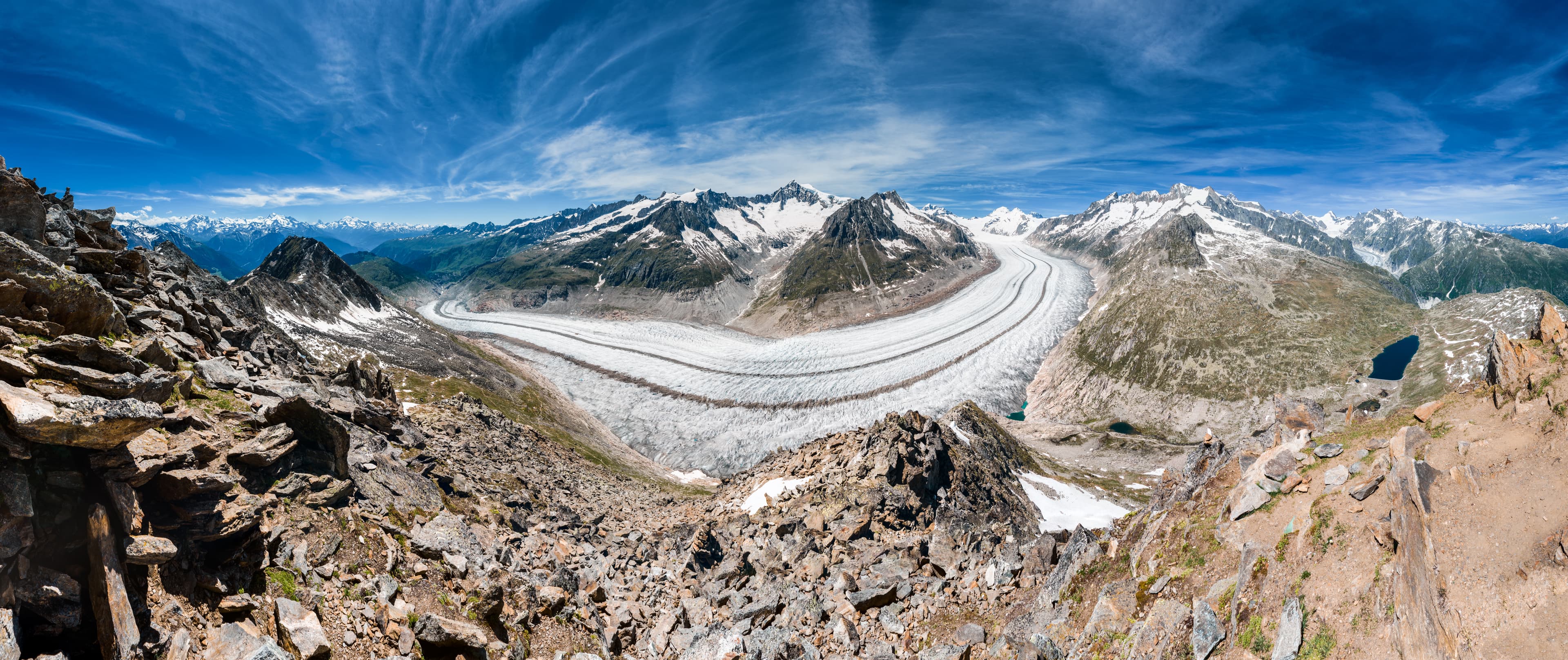 Panorama of the Aletsch glacier from Eggishorn, Switzerland Panorama of the Aletsch glacier from Eggishorn