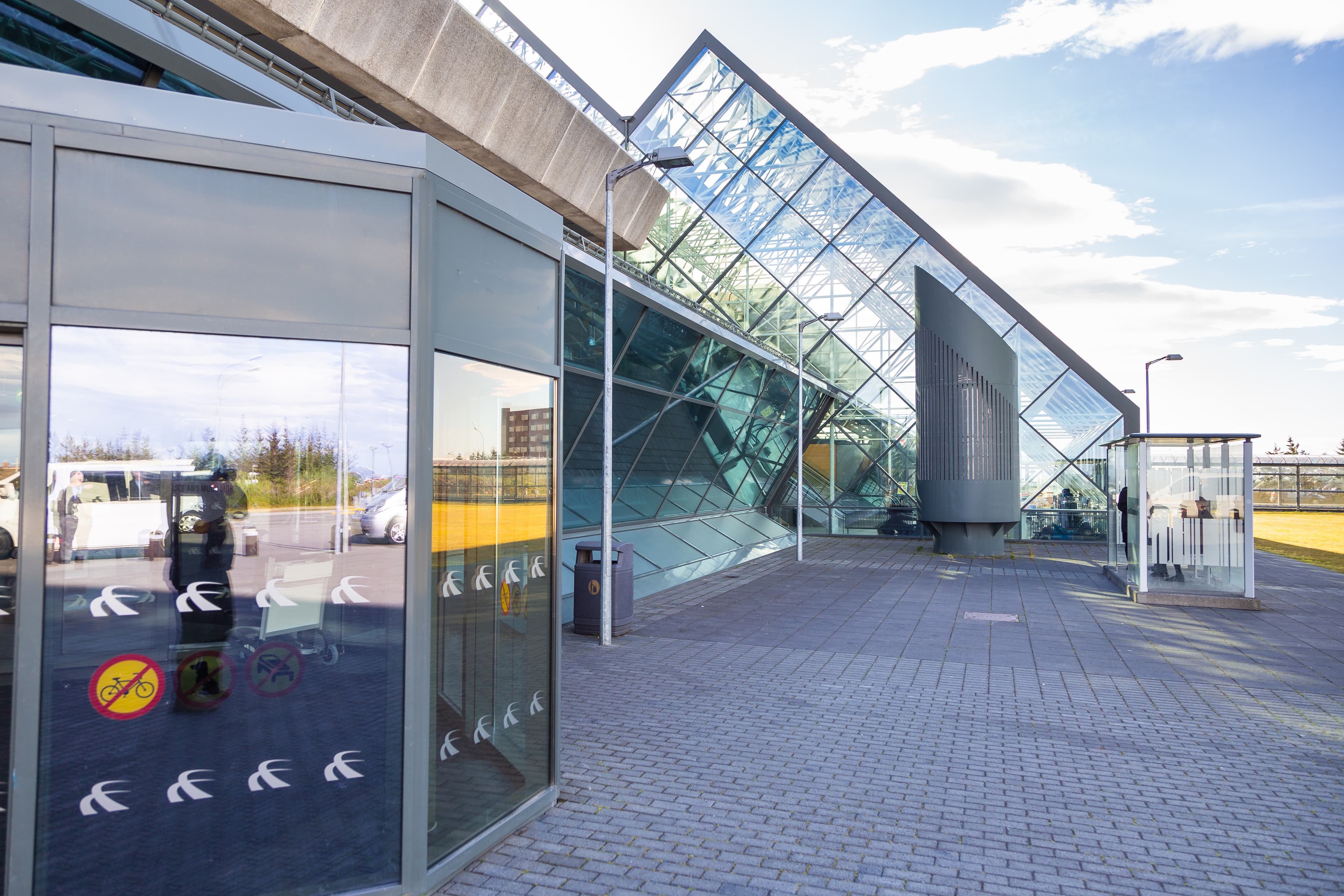 Keflavik Iceland- 28 August 2015: The Terminal at Keflavik international airport on a summer day The Terminal at Keflavik international airport, Iceland.