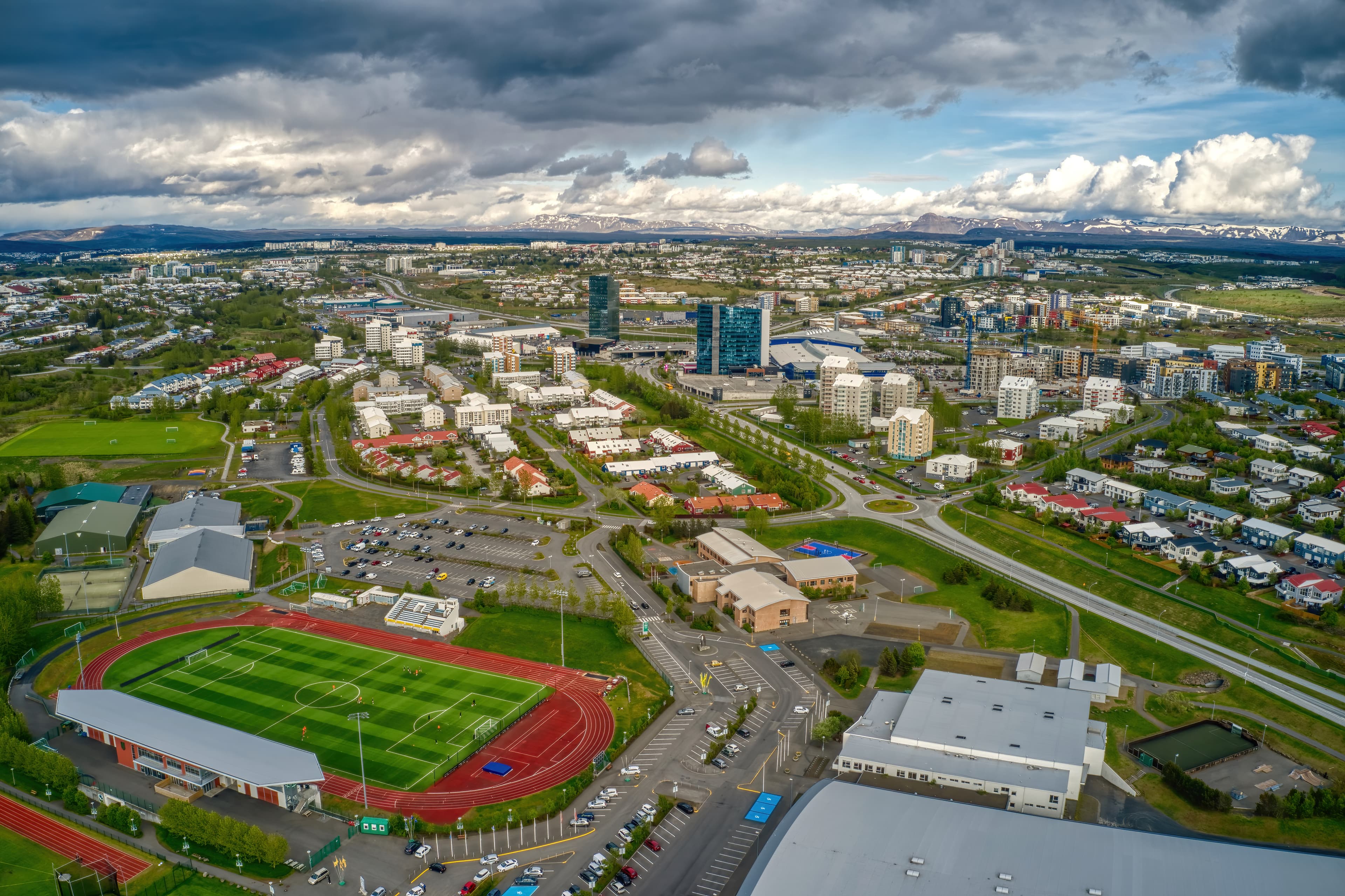 Aerial View of the Rapidly Growing Reykjavik Suburb of Kópavogur, Iceland Aerial View of the Rapidly Growing Reykjavik Suburb of Kópavogur, Iceland