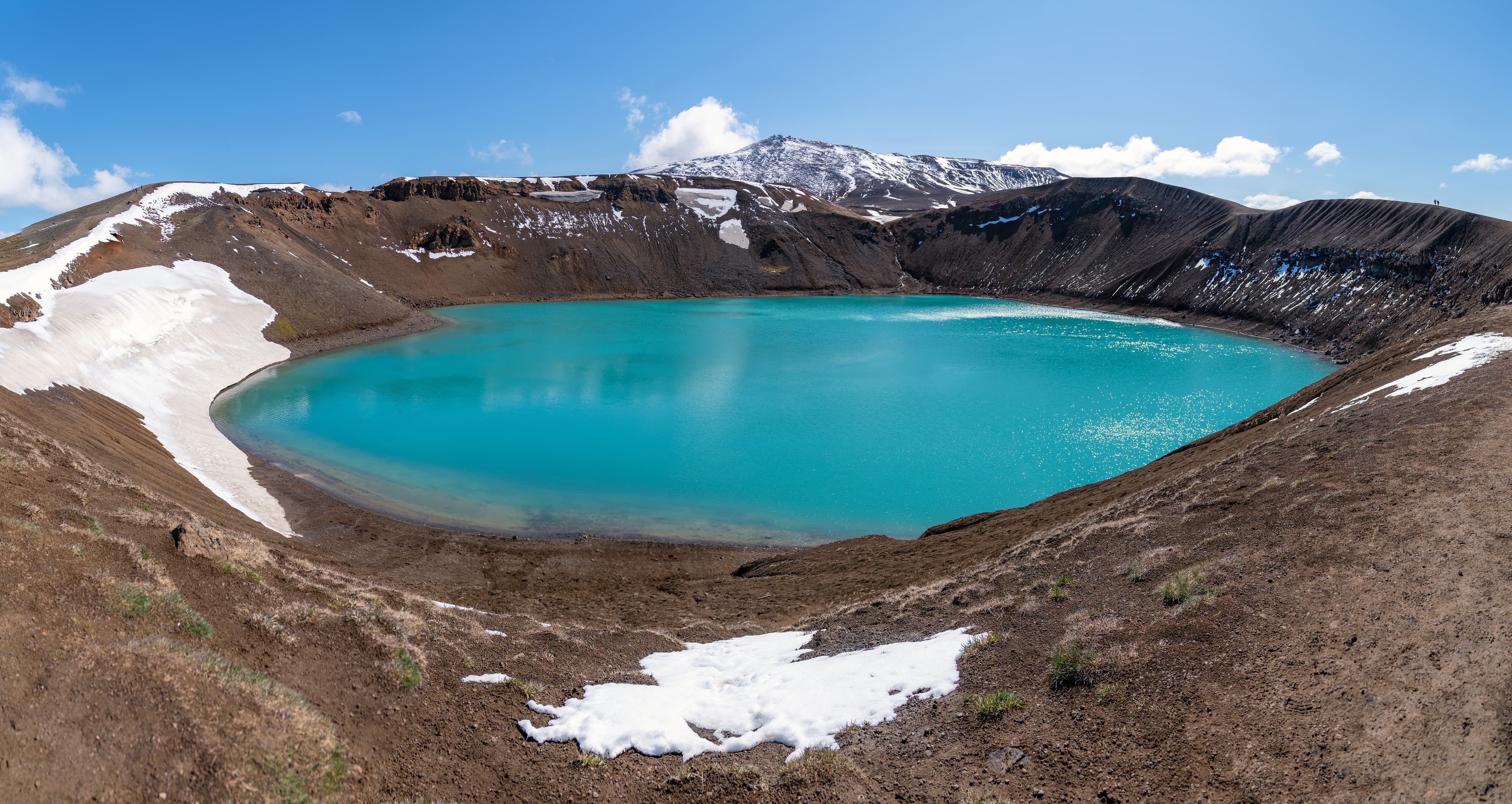 Viti crater geothermal lake and Oskjuvatn lake in Askja caldera, highlands of Iceland geothermal-lake-askja-caldera-iceland