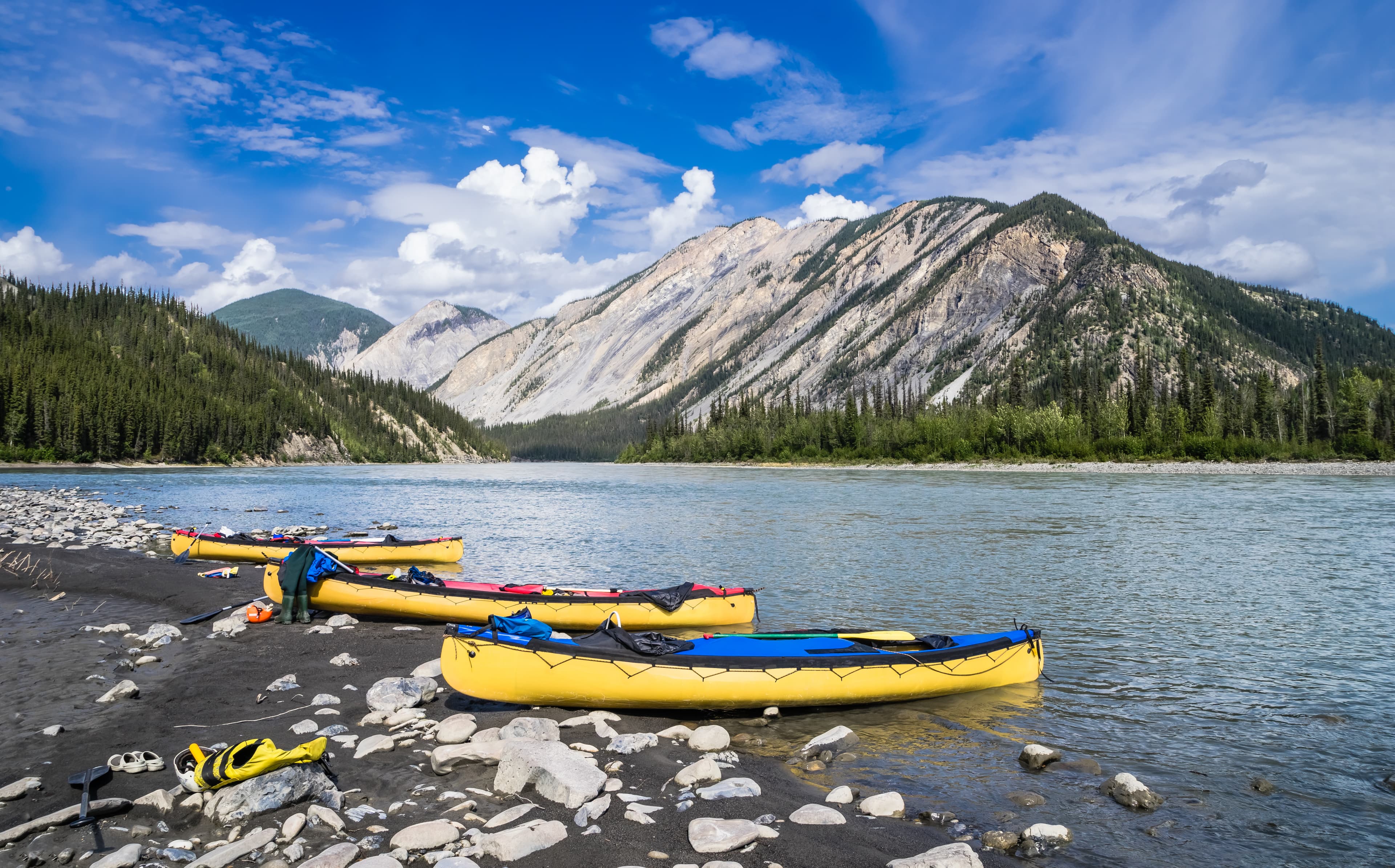 Nahanni river canoing -lunch time Northwest Territories Region 07