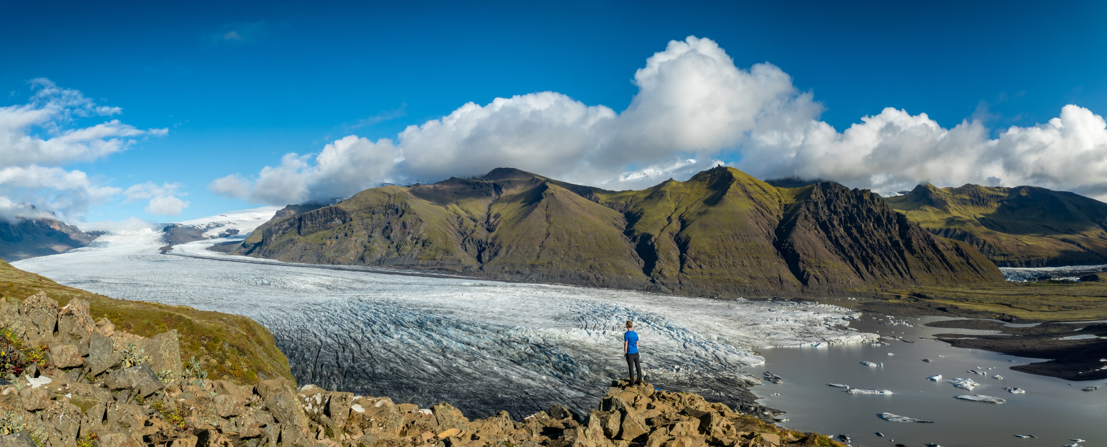 Panorama Aussicht auf den Skaftafellsjökull Gletscher im Skaftafell Nationalpark