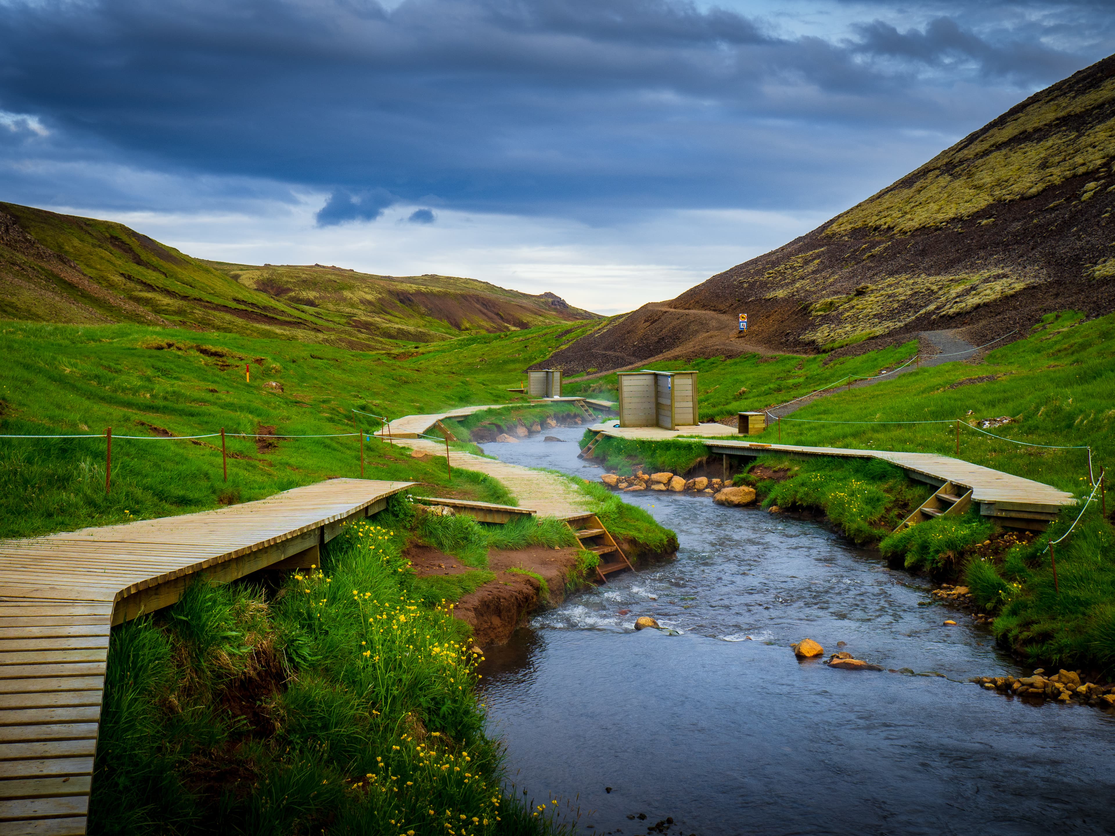 Rykjaladur hot river bath in Iceland Reykjadalur-Hiking-Hot-Springs-Iceland 7