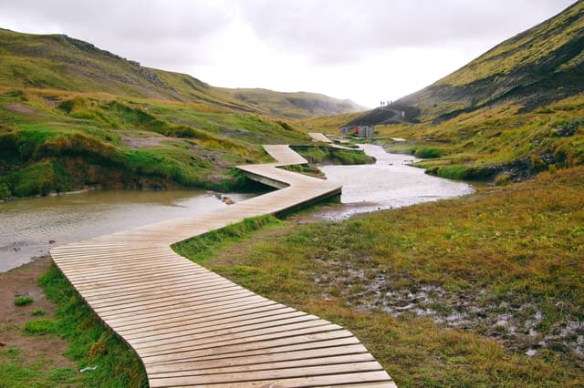Boardwalk at Reykjadalur valley in Iceland Reykjadalur-Hiking-Hot-Springs-Iceland 2