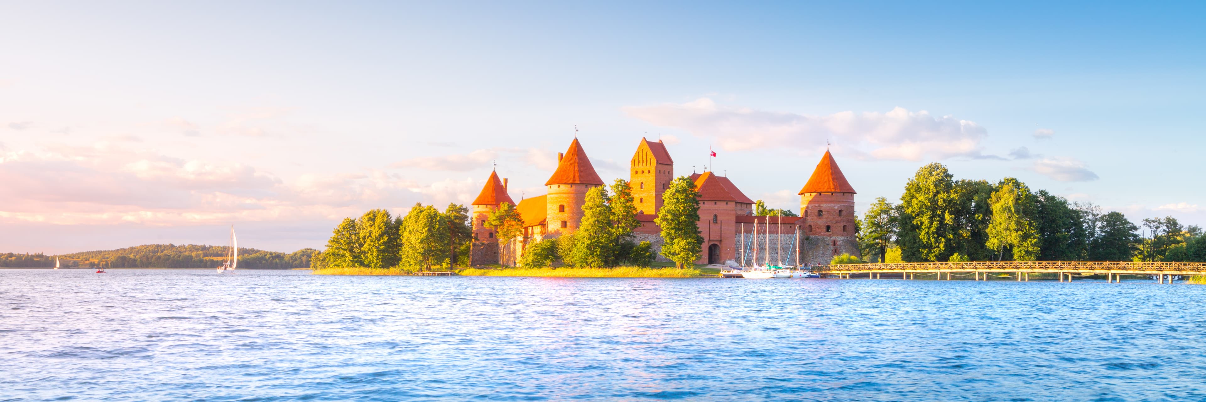Old castle in sunset time. Trakai, Lithuania, Eastern Europe Old castle in sunset time. Trakai, Lithuania