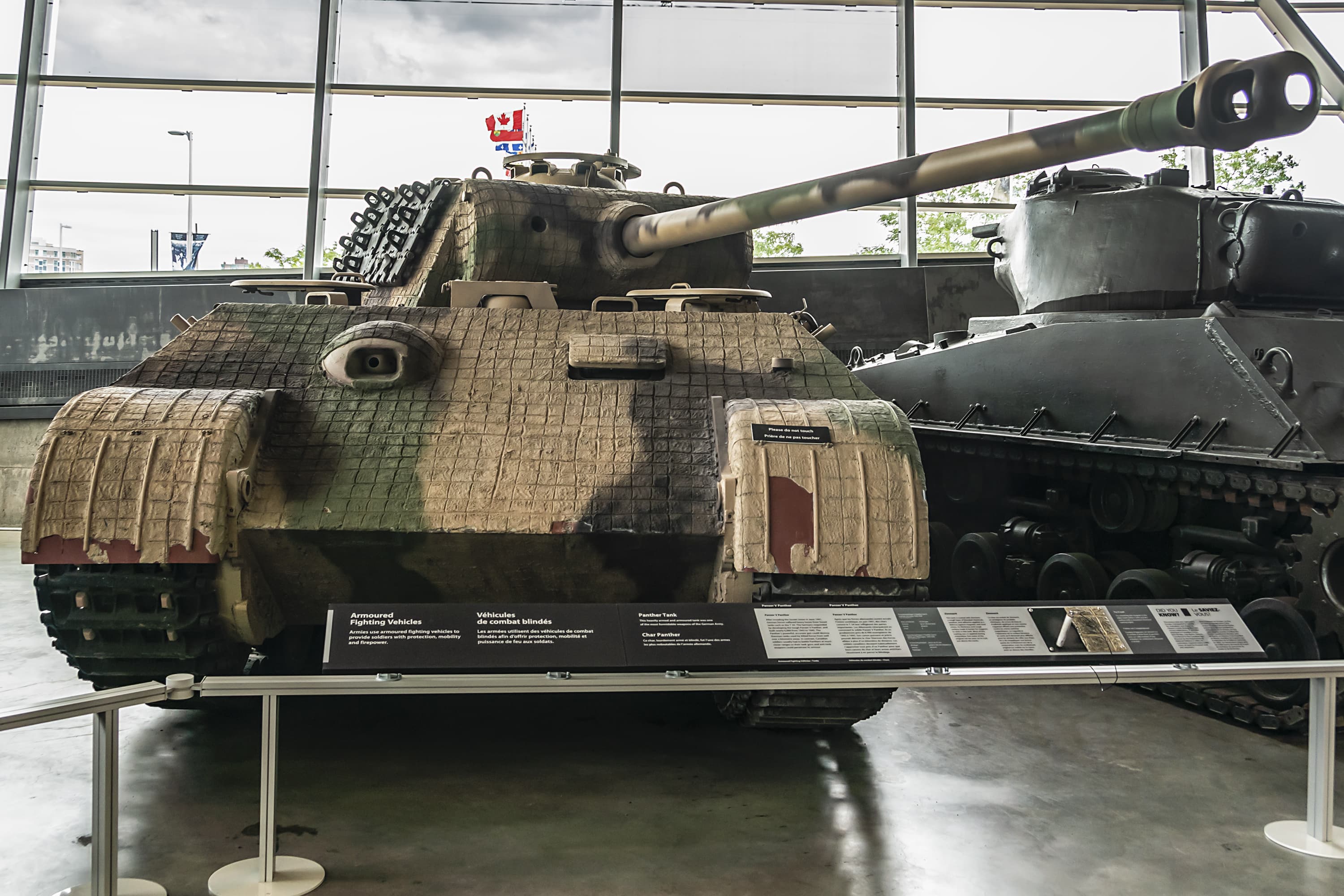 Interior of Canadian War Museum in Ottawa - Canada's national museum of military history. Ottawa, Ontario. Canada. July 26, 2017.