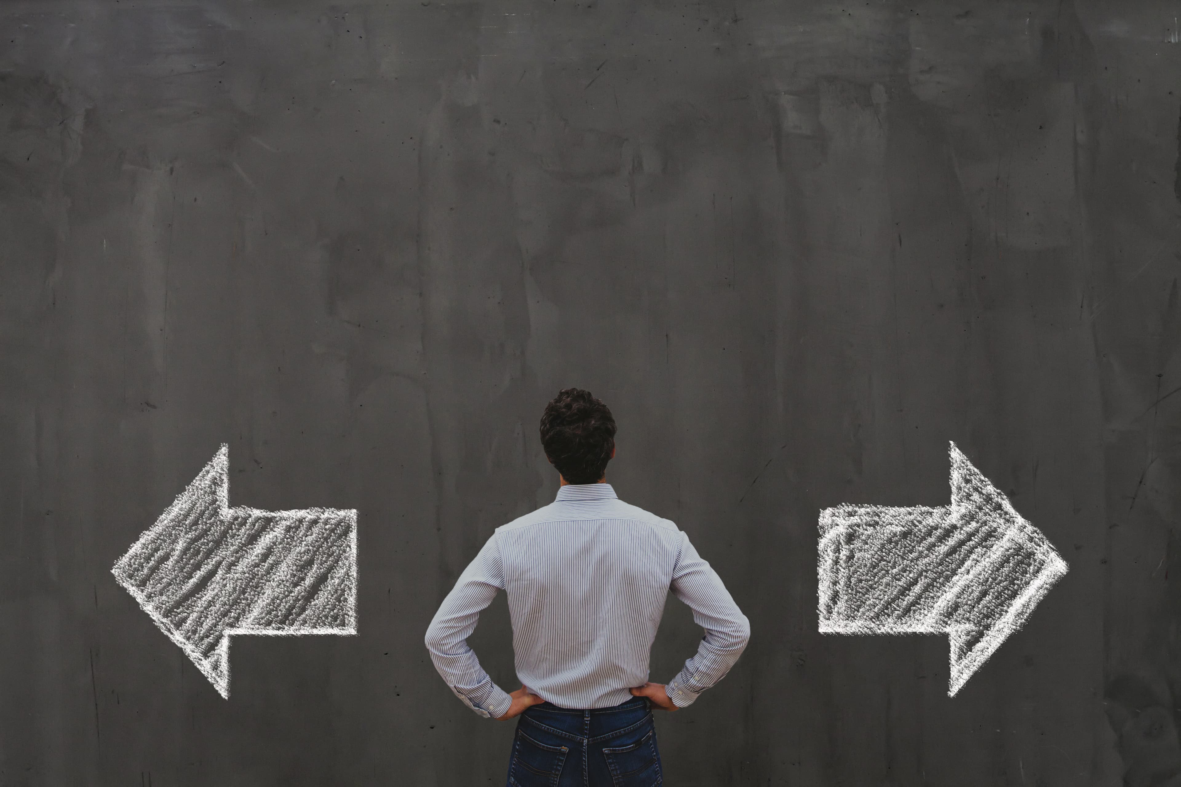 choice concept, decision making, business man choosing alternative strategy direction choice concept, decision making, business man choosing alternative strategy direction