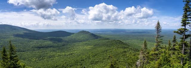 Panoramic view of the Appalachian mountains during summertime in Canada