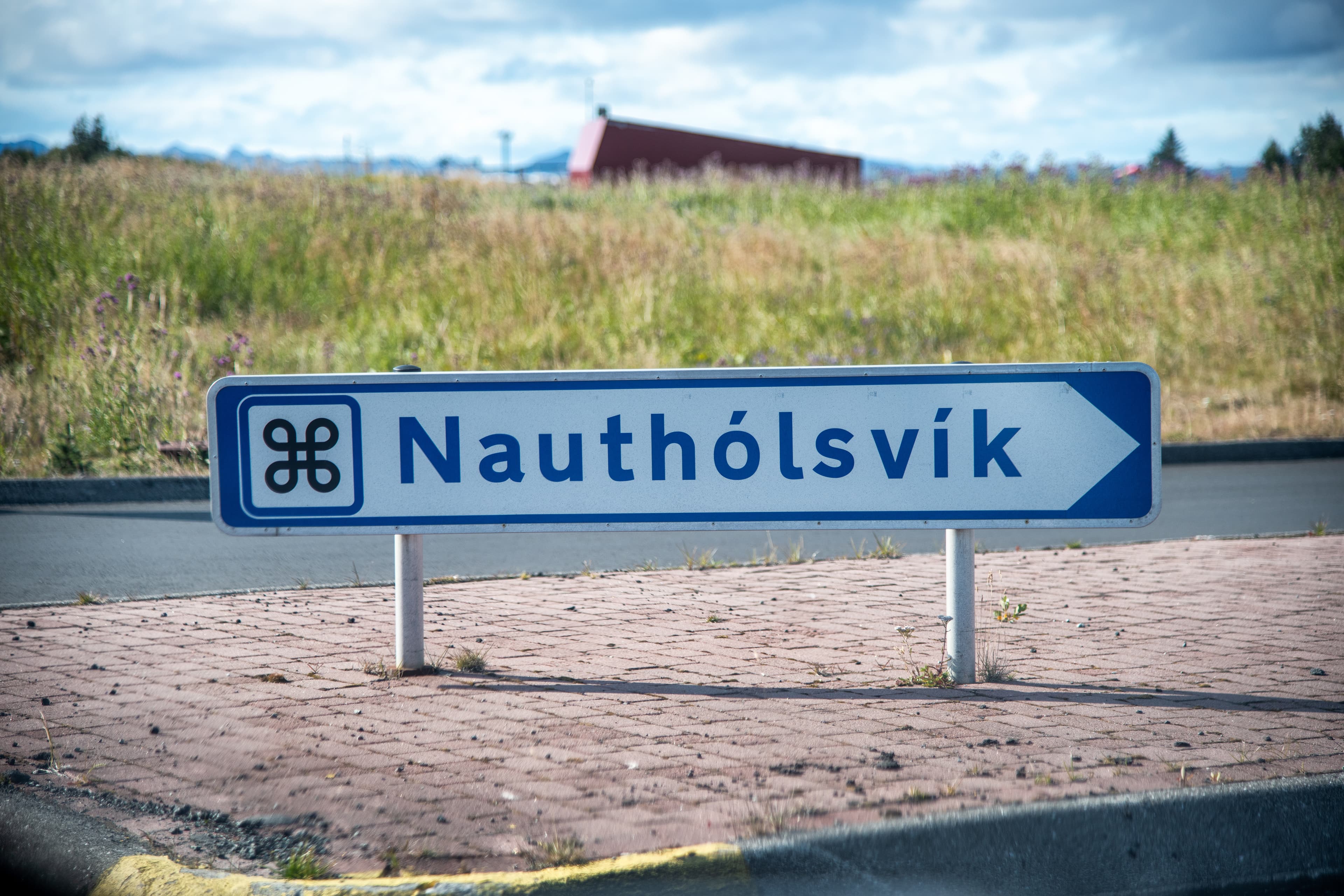 Nautholsvik direction sign in Iceland. Nautholsvik direction sign in Iceland
