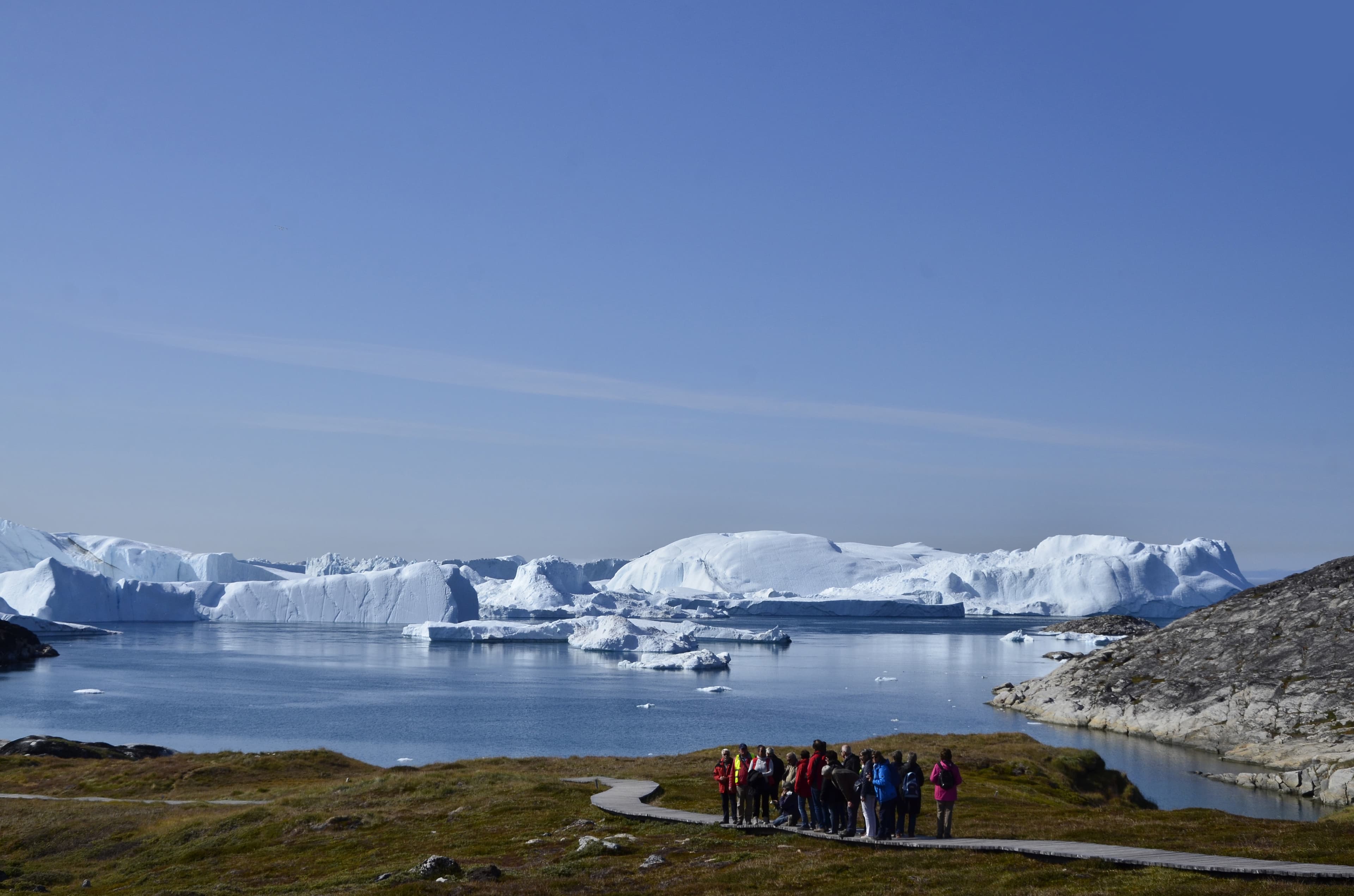 Wandergruppe zum Eisfjord bei Ilulissat, Grönland Wandergruppe zum Eisfjord bei Ilulissat, Grönland