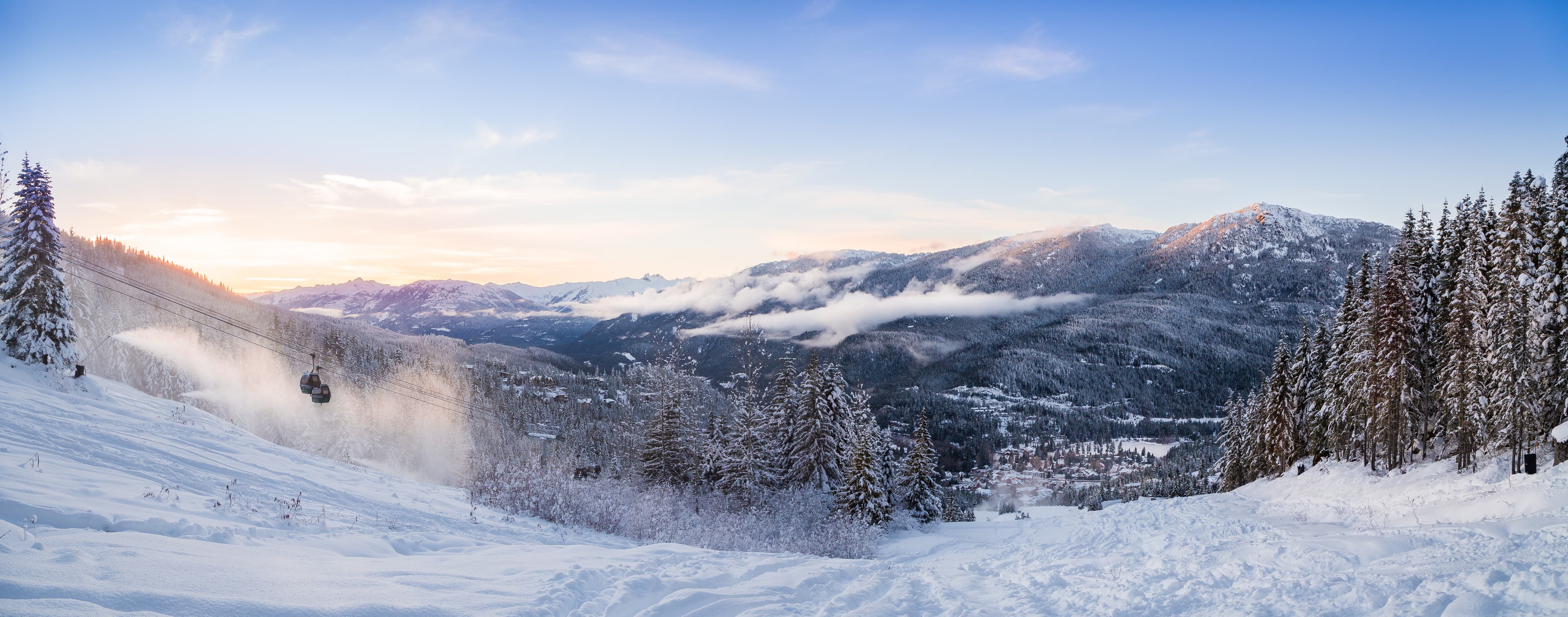 A sunset panorama of the Creekside at Whistler, BC sunset panorama of the Creekside at Whistler
