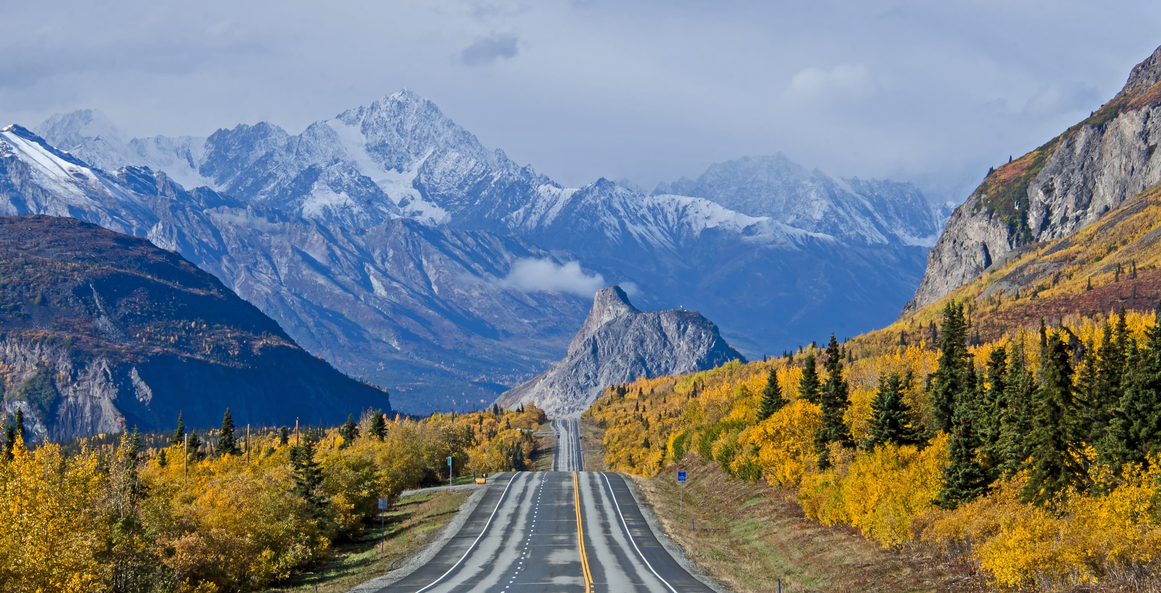 Heading towards Lion's Head along the Glenn Highway during the fall in Alaska Lion's Head along the Glenn Highway in Alaska