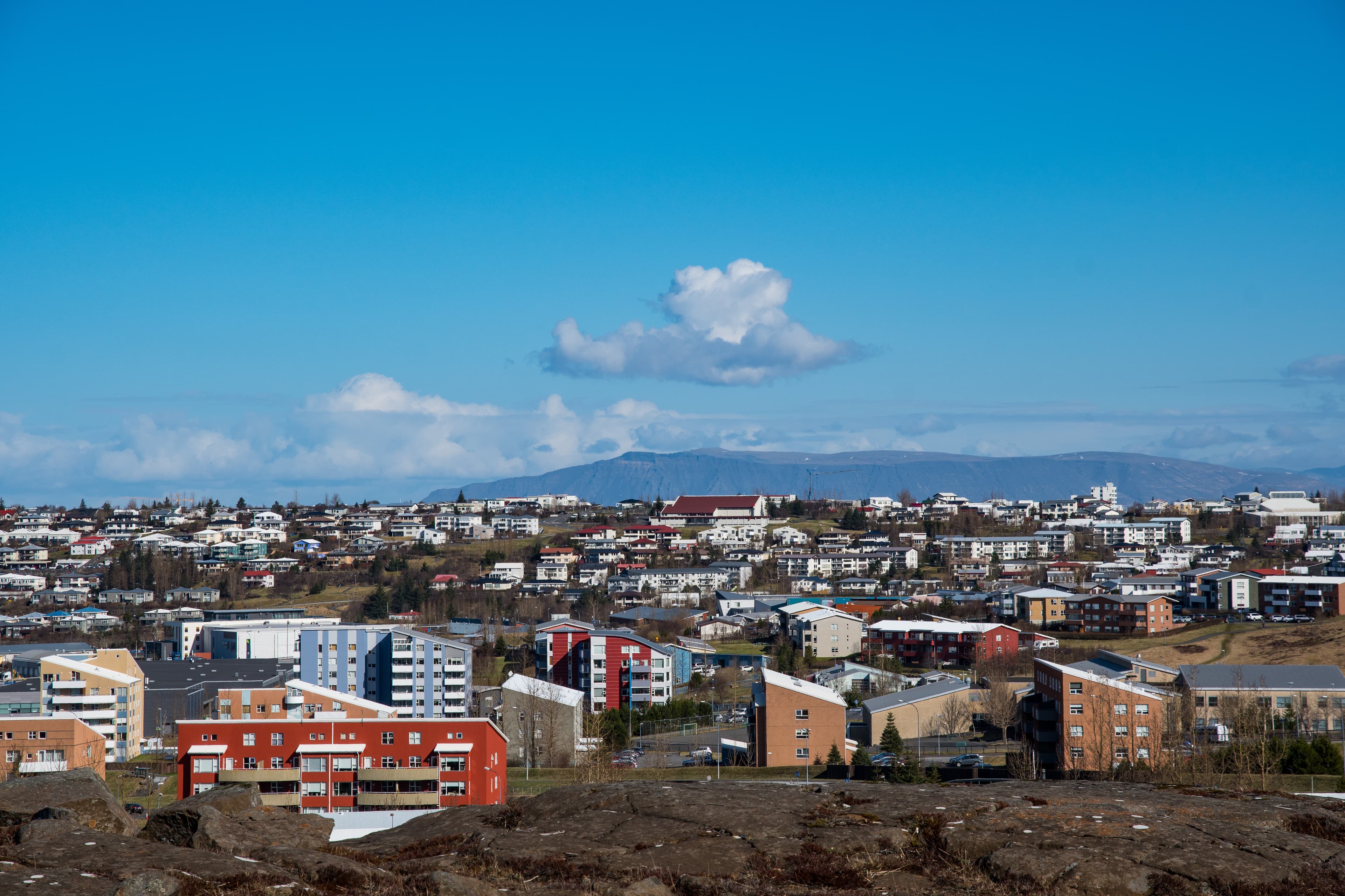 View over Kopavogur which is part of city of Reykjavik in Iceland View over Kopavogur in Reykjavik Iceland